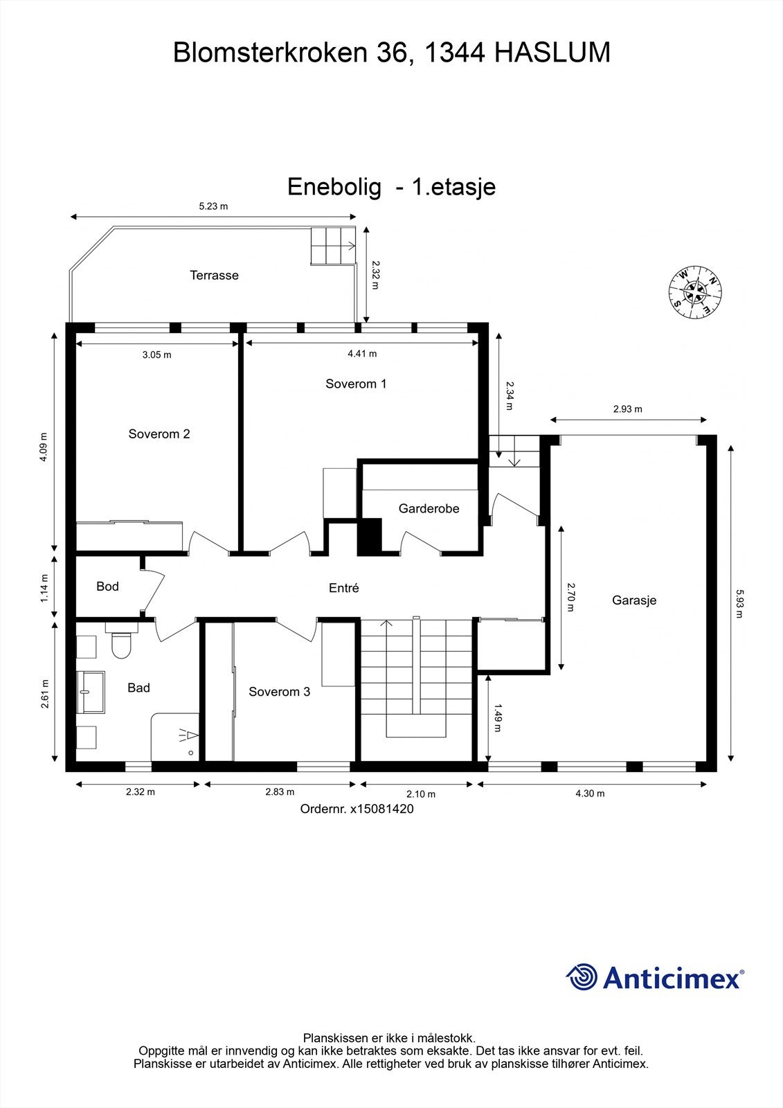 Plantegning 1. etasje Galleribilde