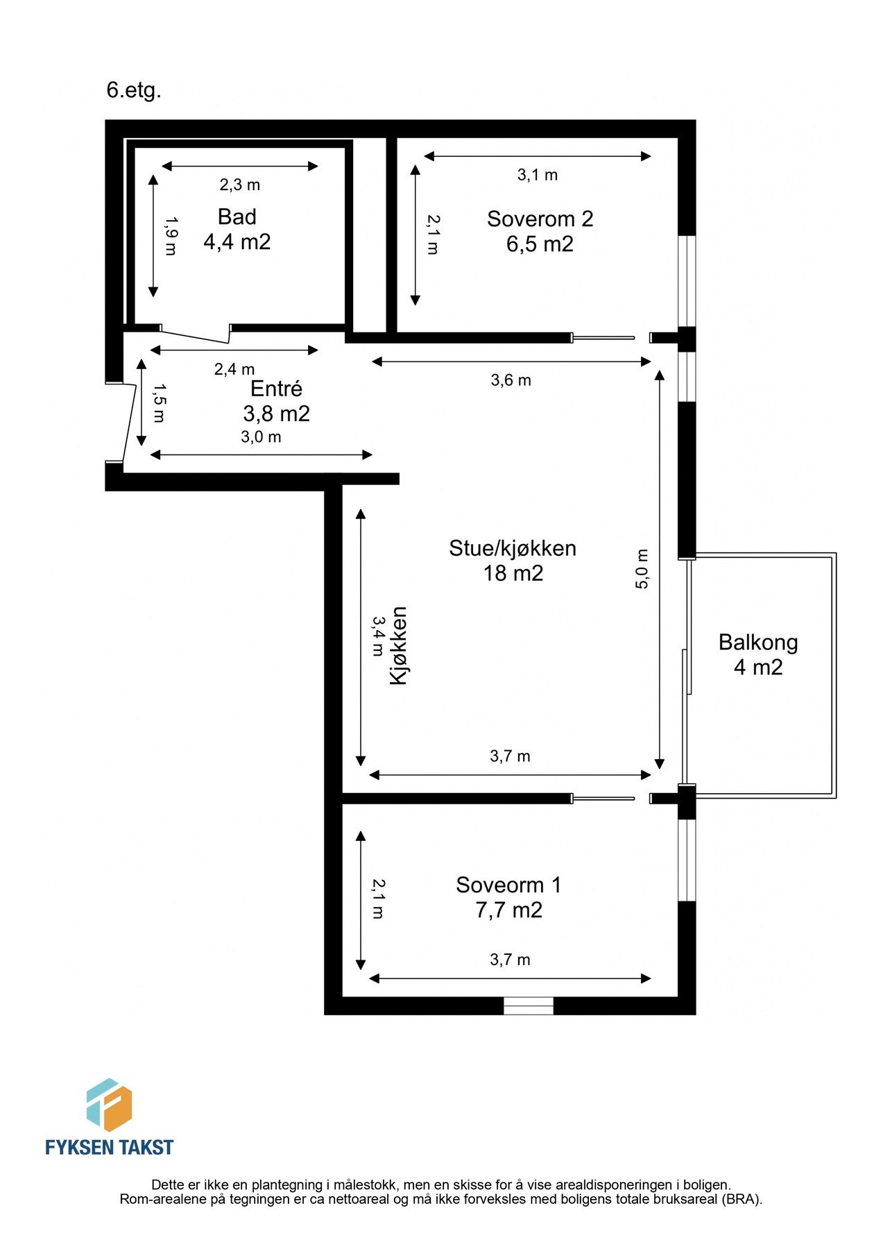 Målsatt planskisse. Galleribilde