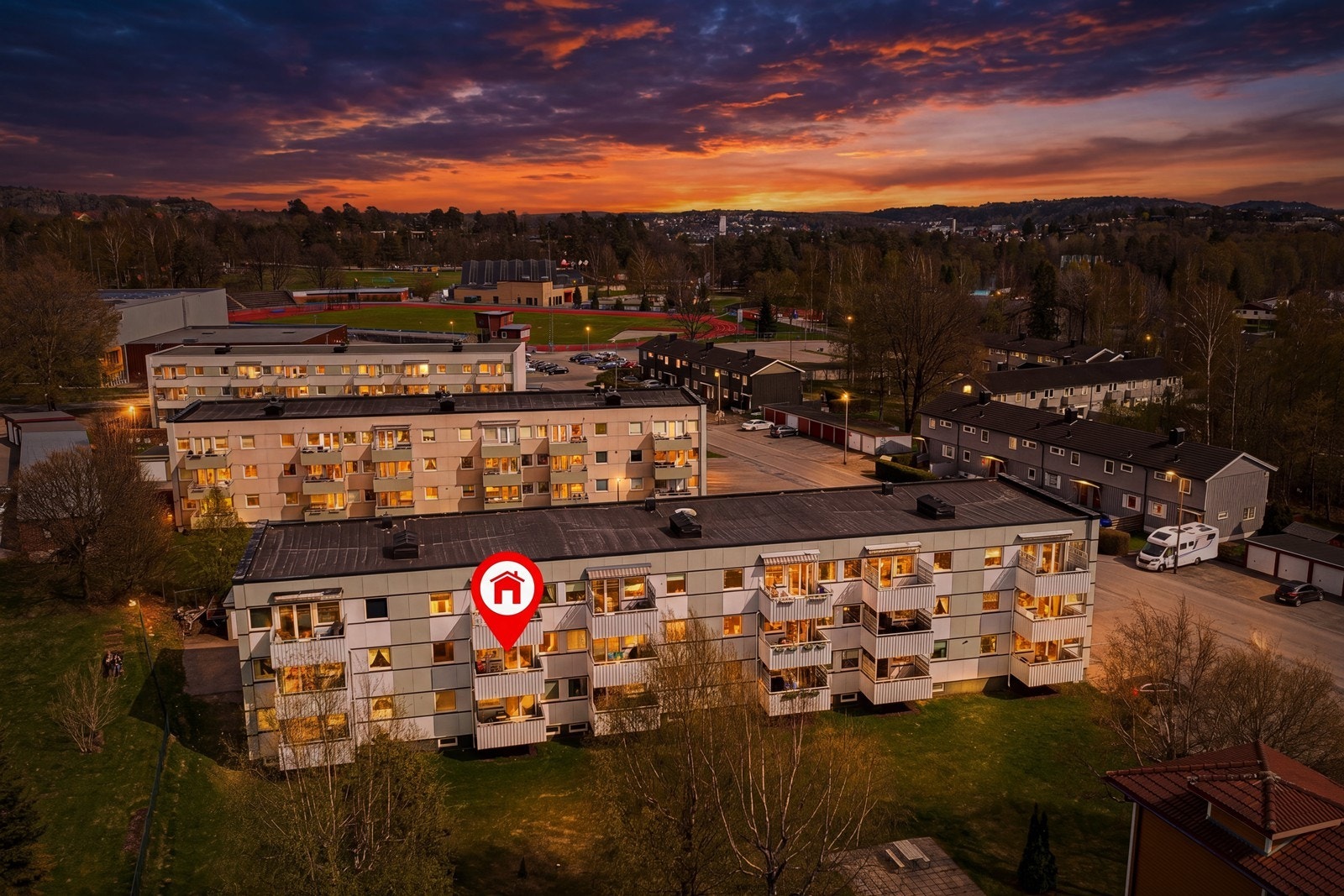 Her er det virkelig et stenkast unna Bugårdsdammen Galleribilde