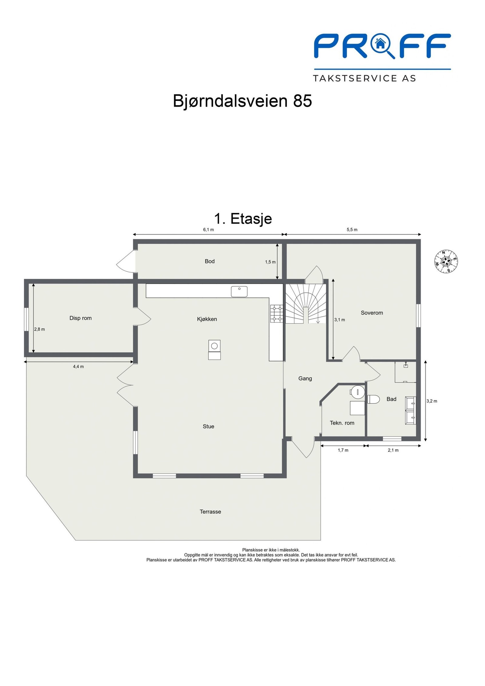 Plantegning 1.etg Galleribilde