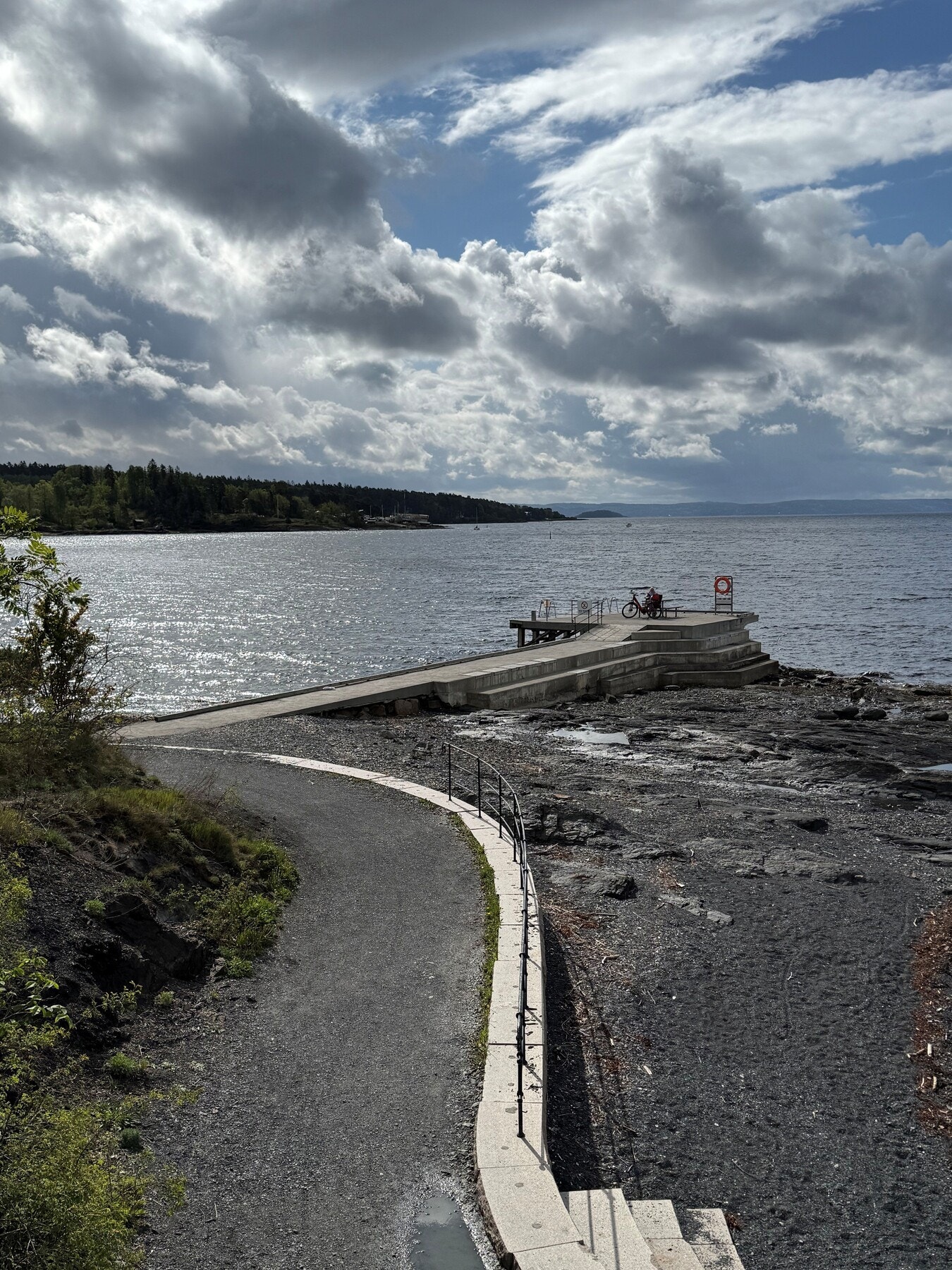 Sollerudstranda med brygge og fine turveier langs sjøen Galleribilde