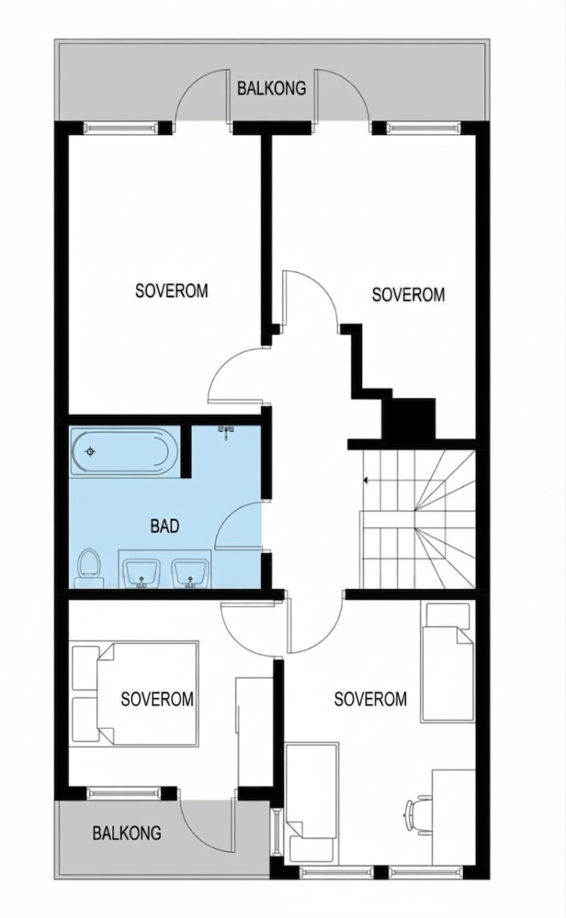 Forslag til alternativ planløsning 2. etg. Galleribilde
