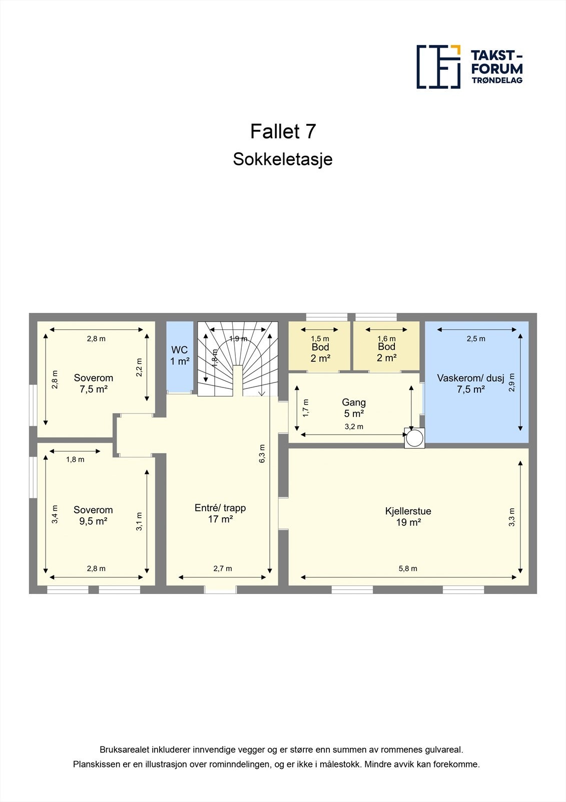 Plantegning - Sokkeletasje. Galleribilde