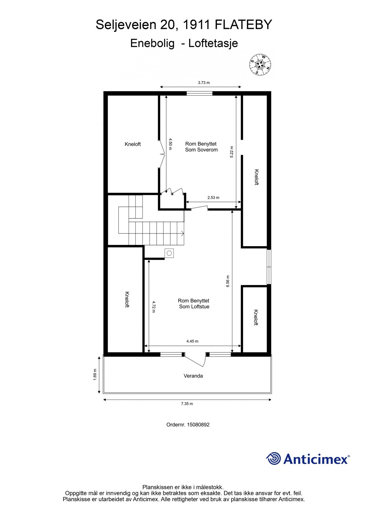 Boligens plantegning lofts etg. Galleribilde