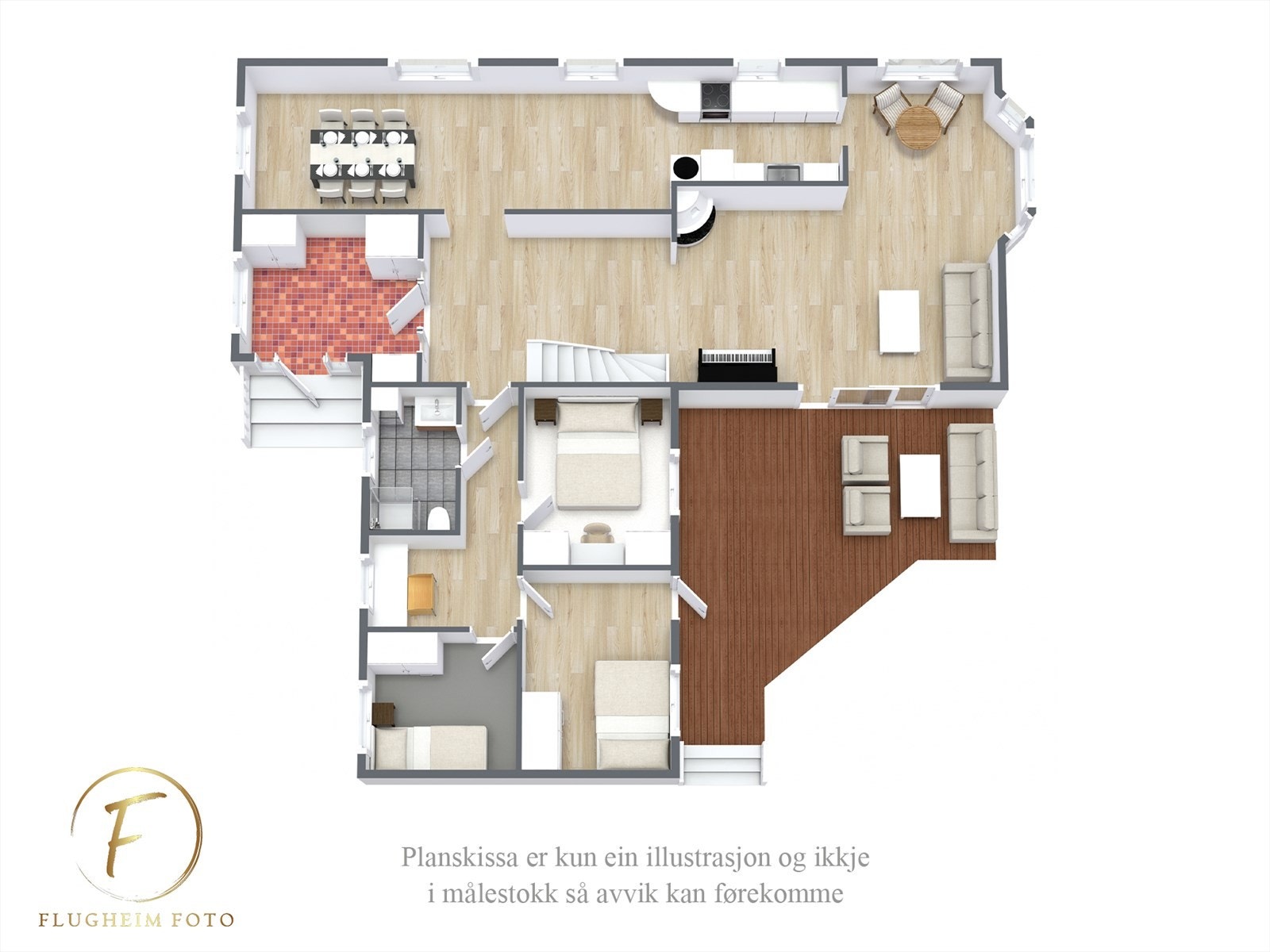 Planteikning 3D 1.etg. Galleribilde