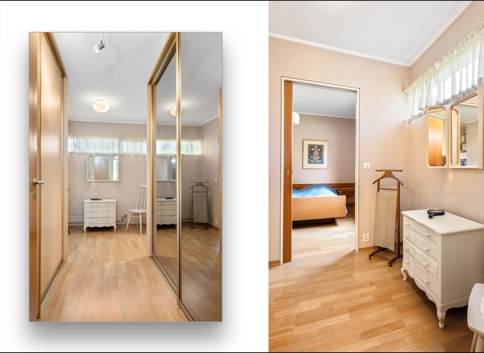Hovedsoverom har adkomst fra omkledningsrom med to skyvedørsgarderober, samt eksklusiv tilgang til en suite bad. Galleribilde