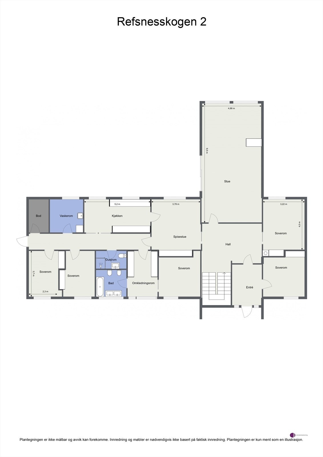 Plantegning 1. etasje Galleribilde