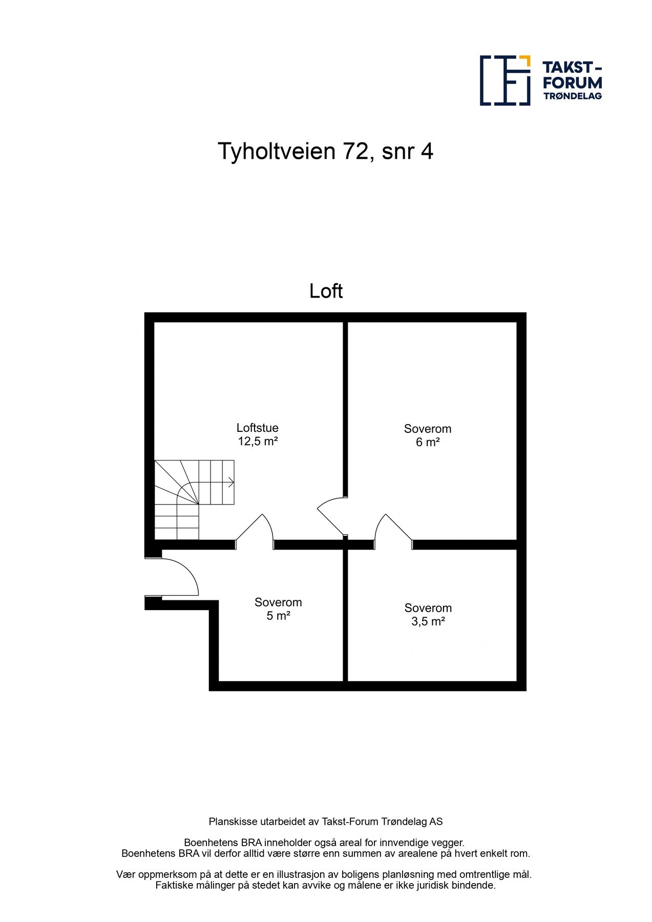 Planskisse loft. Galleribilde