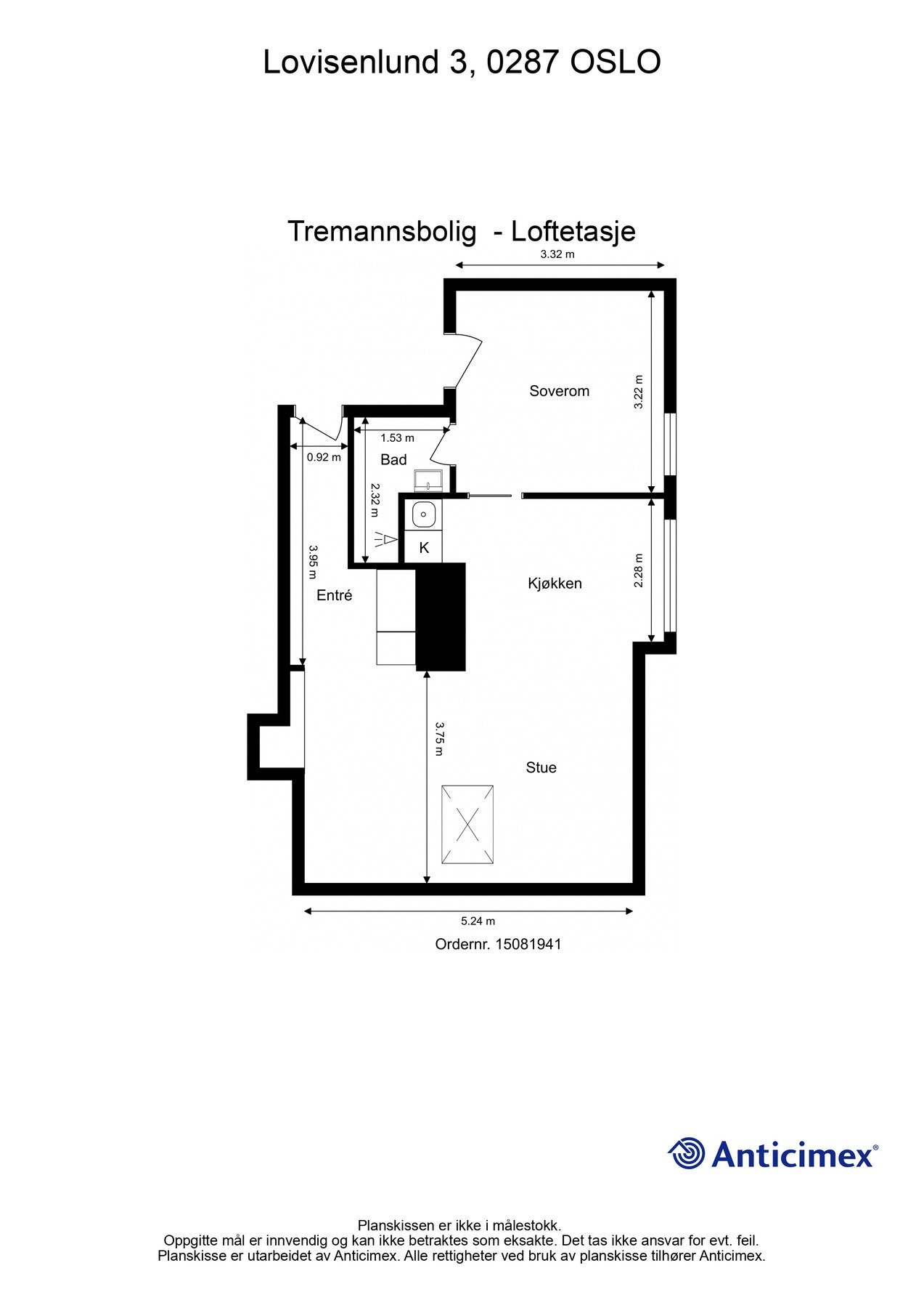 Plantegning - Loftsetasje Galleribilde
