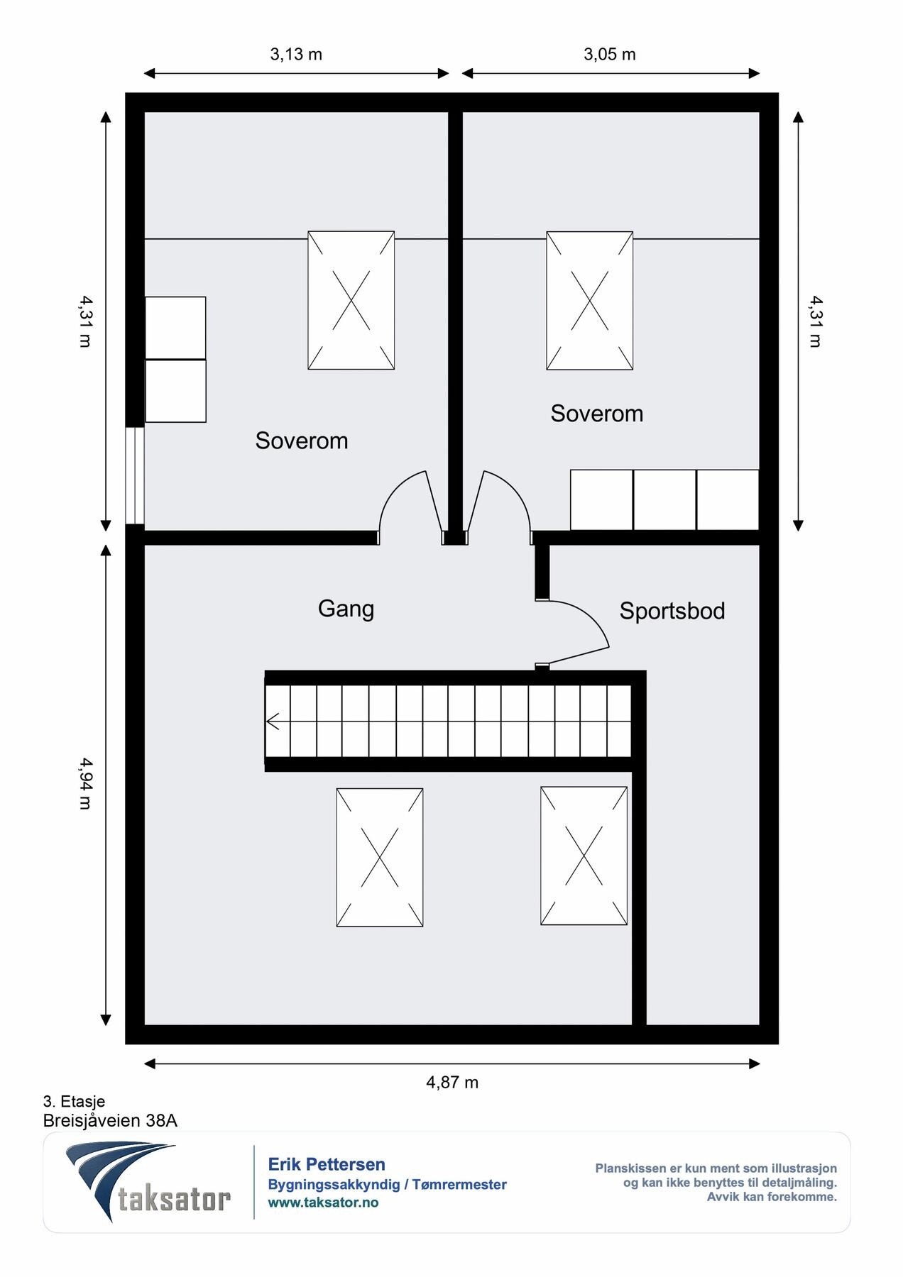Plantegning 3. etasje. Galleribilde