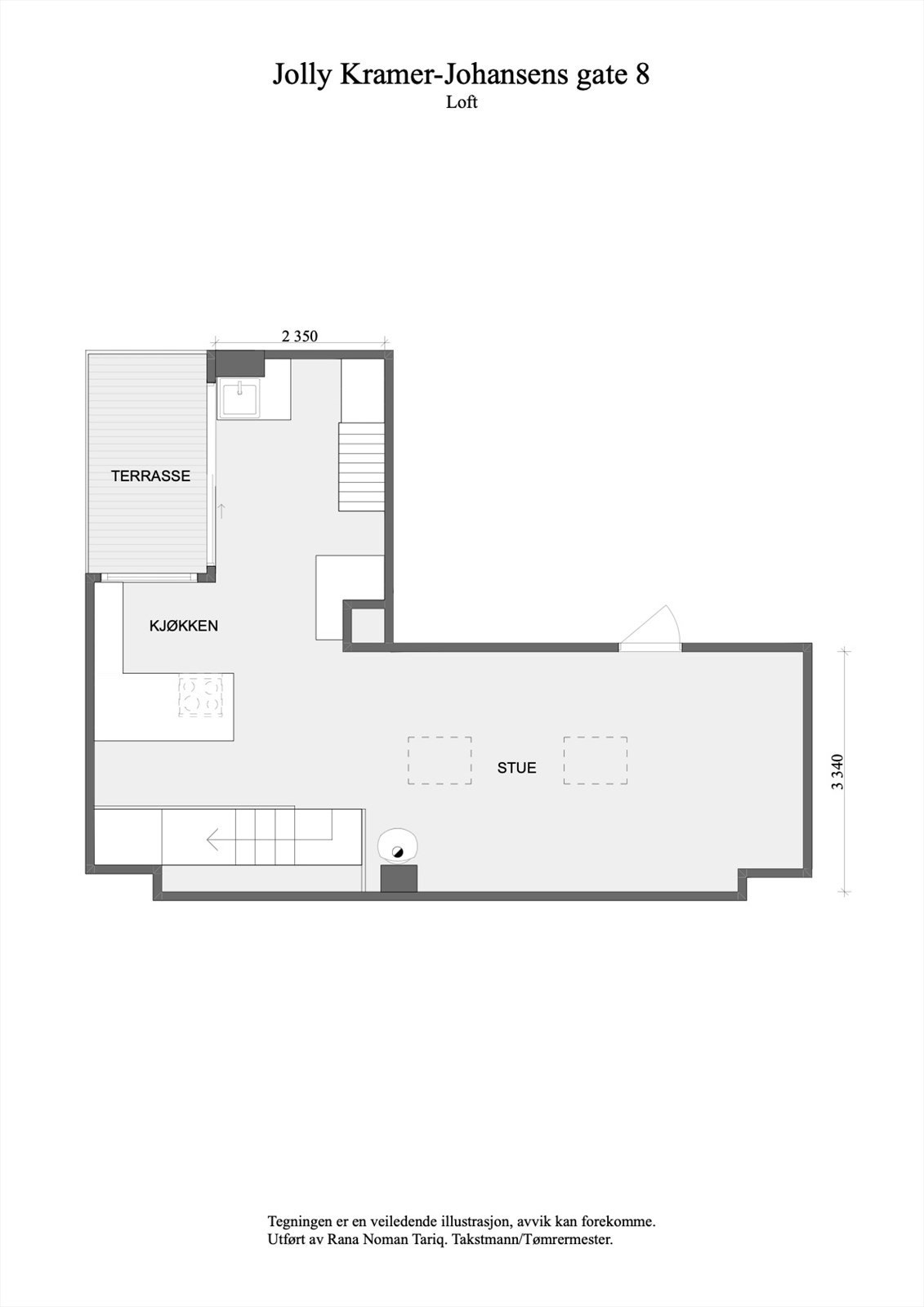 Plantegning for loftsetasjen. Galleribilde
