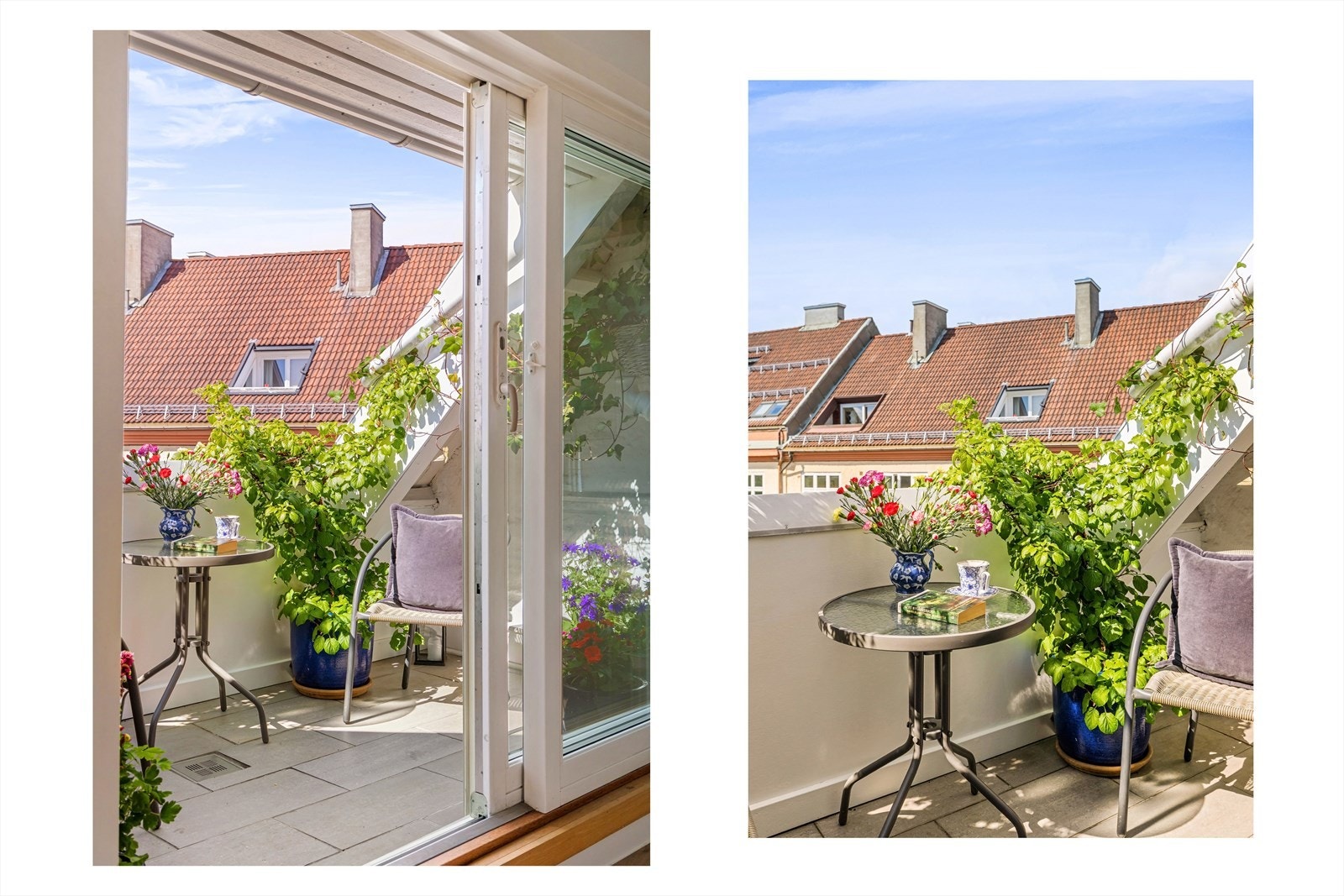 Vestvendt terrasse med gode solforhold og flere møbleringsmuligheter. Galleribilde