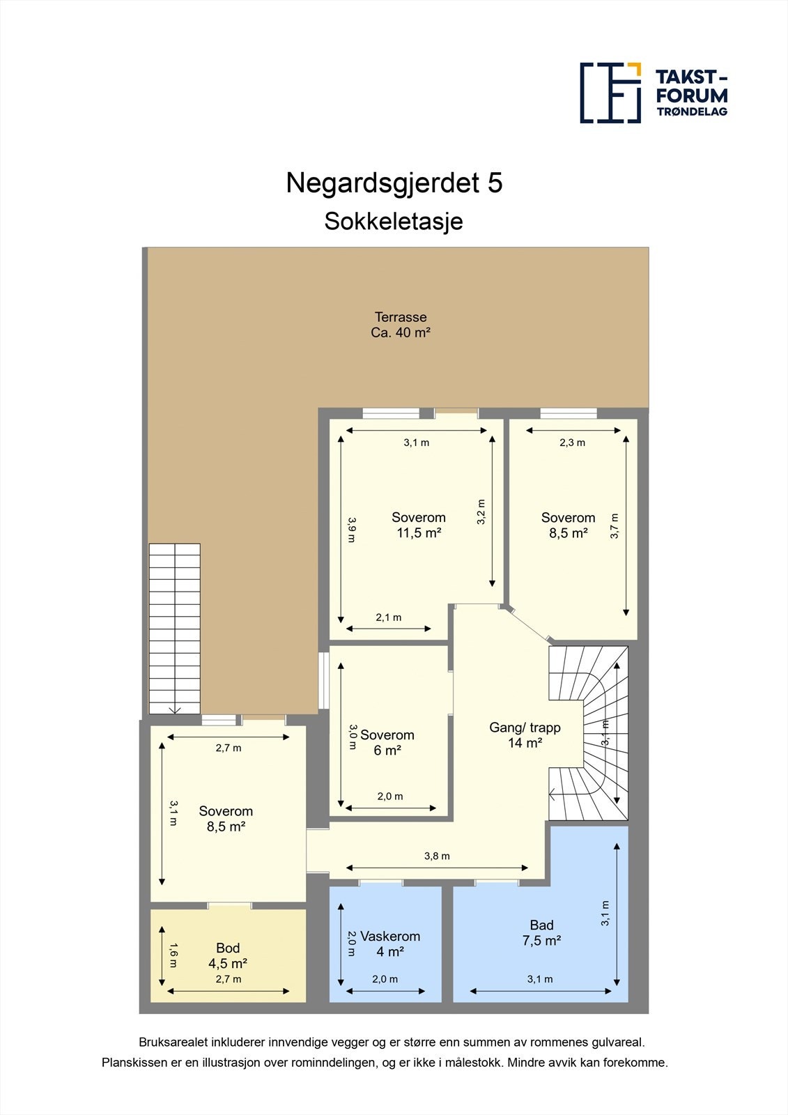 Plantegning - Sokkeletasje. Galleribilde