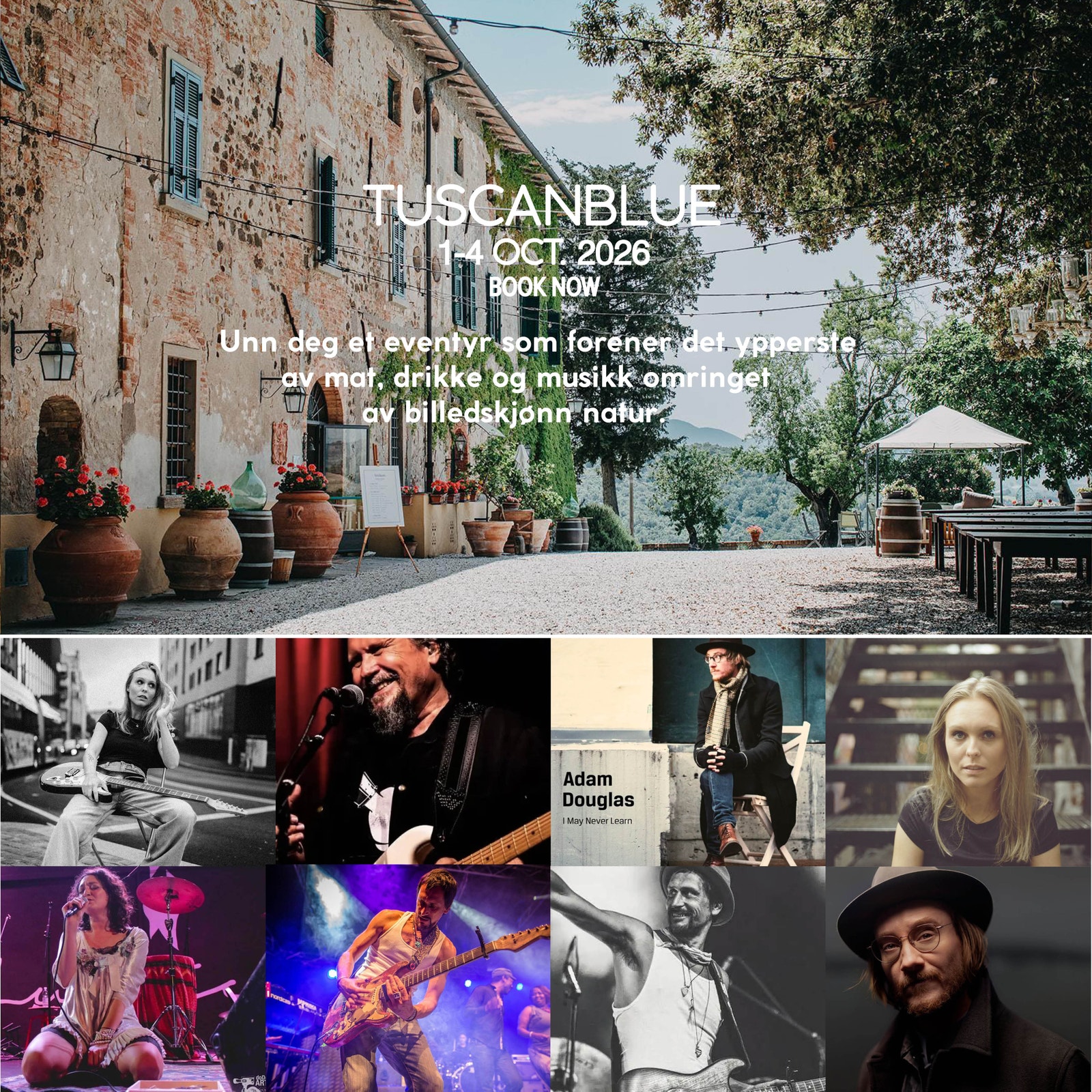 Sjekk vår neste event. En god mulighet til å bli kjent med Toscana.
www.tuscanblue.no Galleribilde