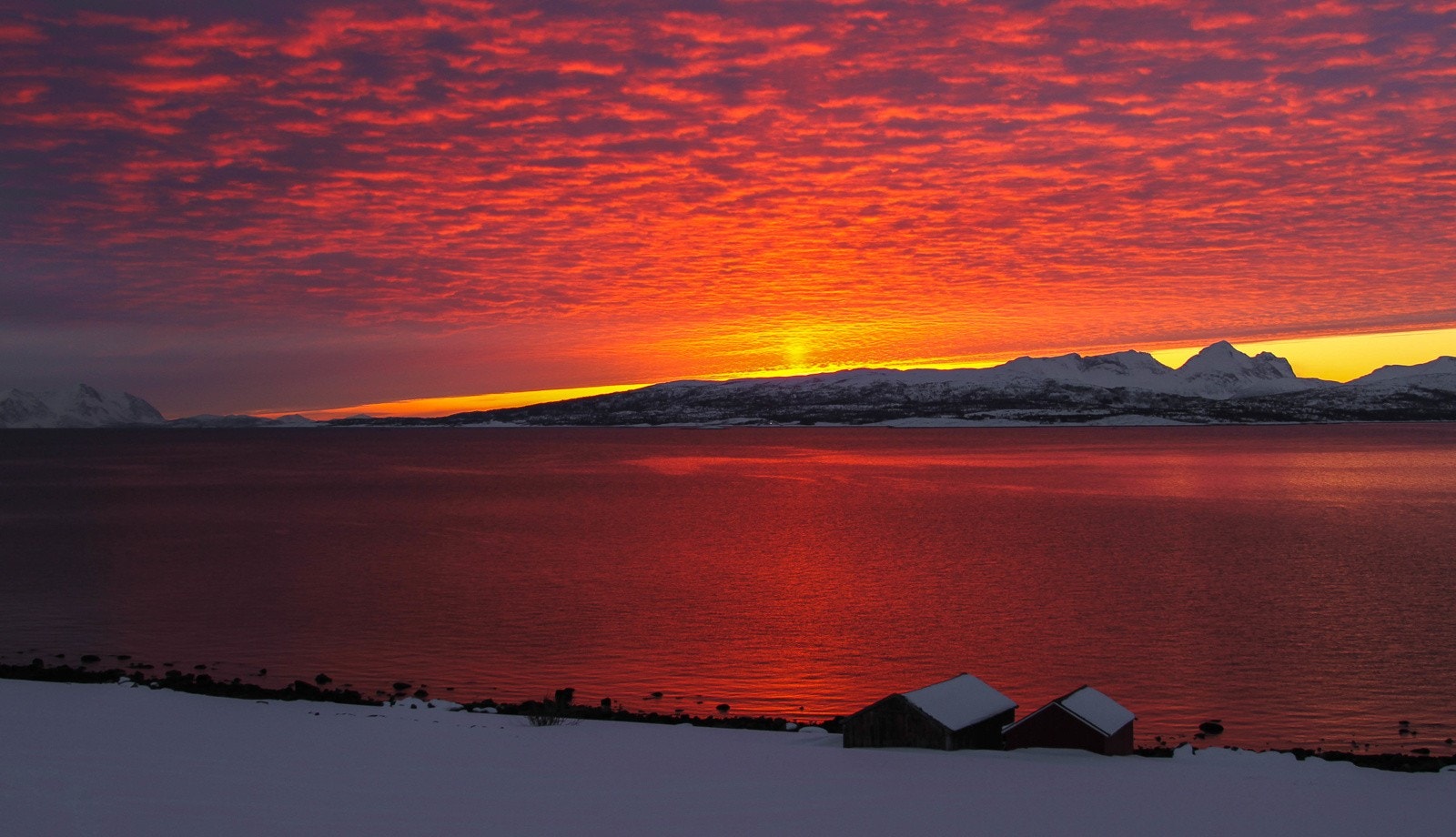 Arkivbilde solnedgang Galleribilde