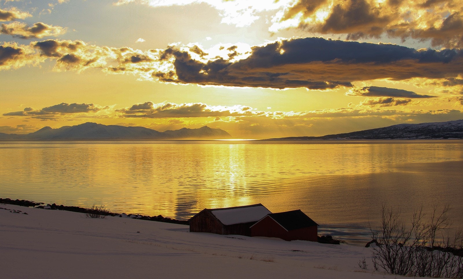 Arkivbilde solnedgang Galleribilde