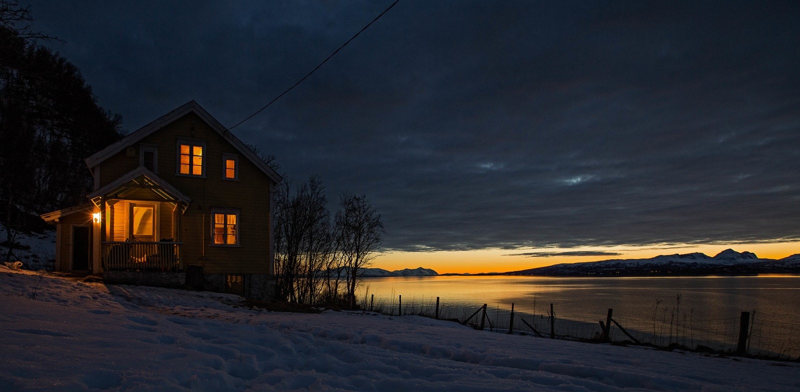 Arkivbilde solnedgang Galleribilde
