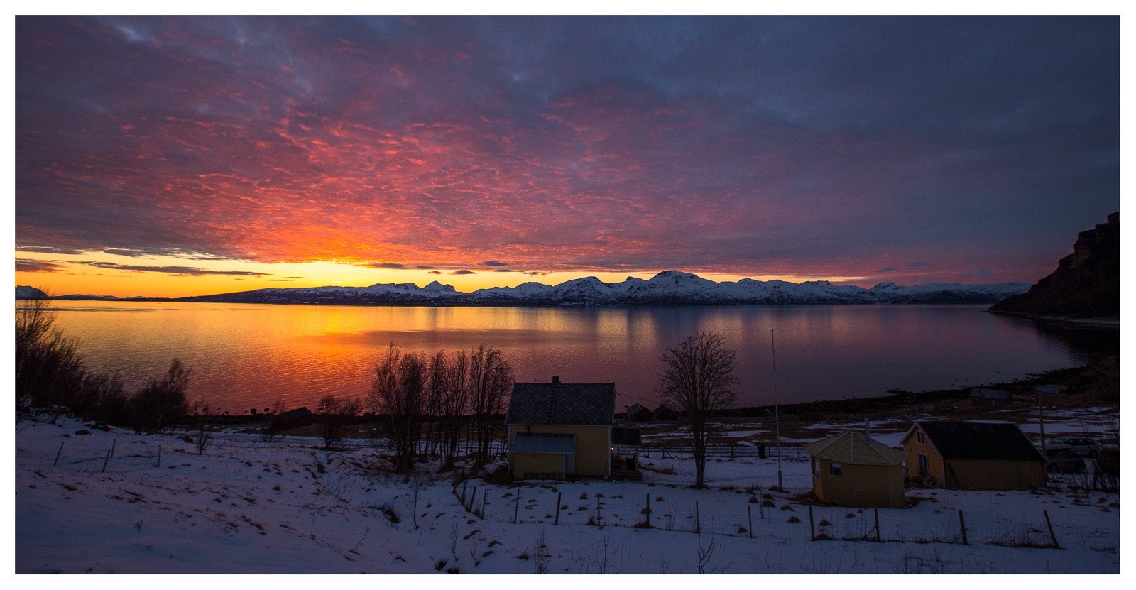 Arkivbilde solnedgang Galleribilde