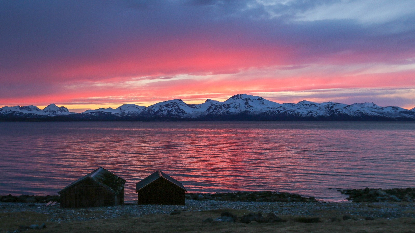 Arkivbilde solnedgang Galleribilde