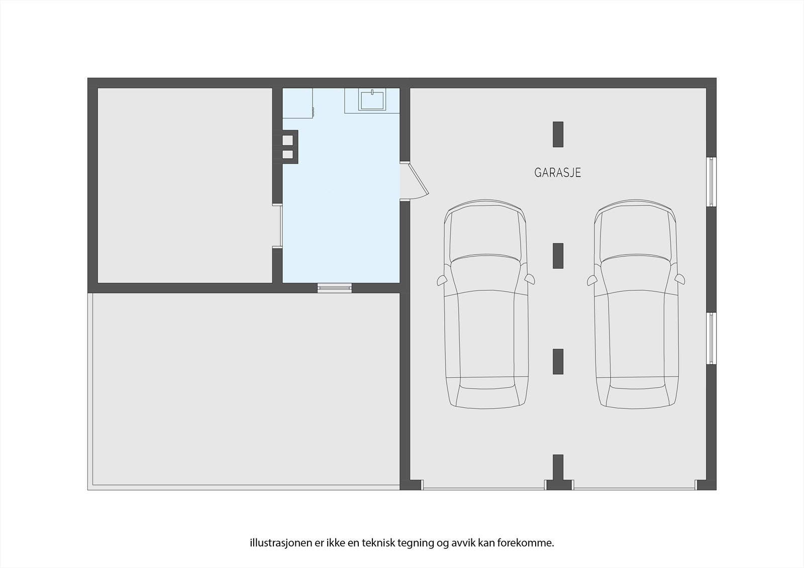 Plantegning u. etasje. Galleribilde