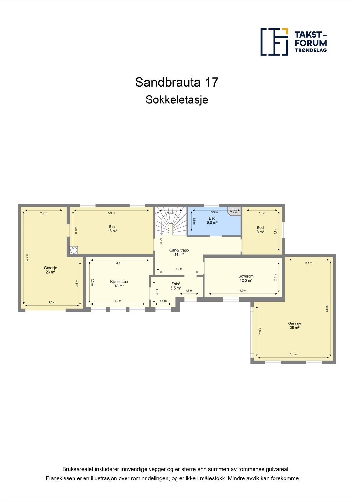 Plantegning - Sokkeletasje. Galleribilde