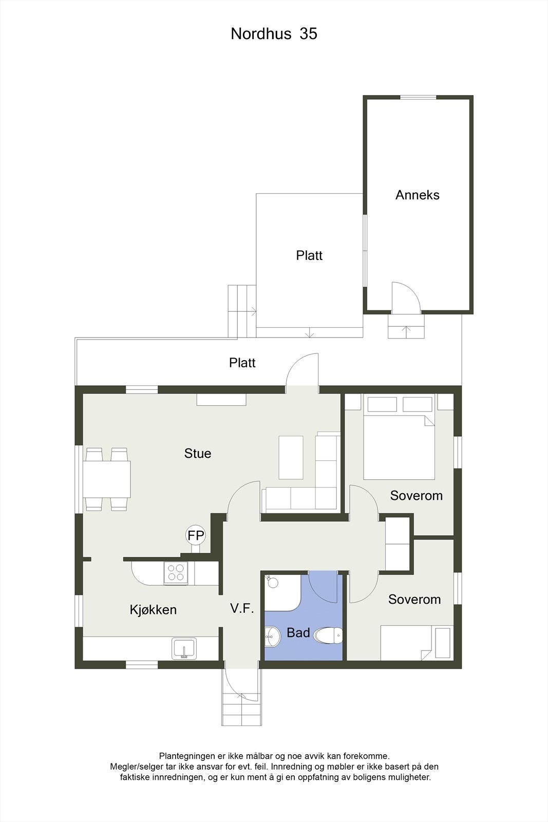 Planskisse 2D, enebolig og uthus Galleribilde