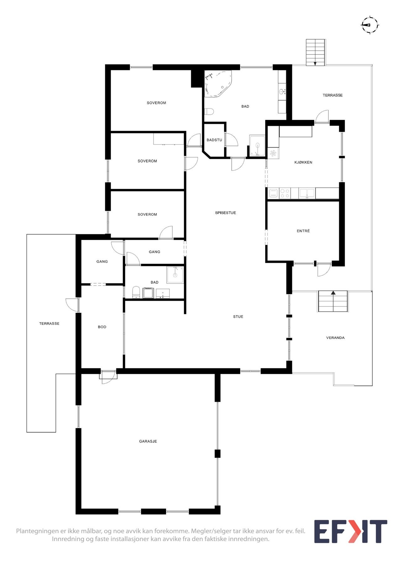 Plantegning - bolig og garasje. Galleribilde