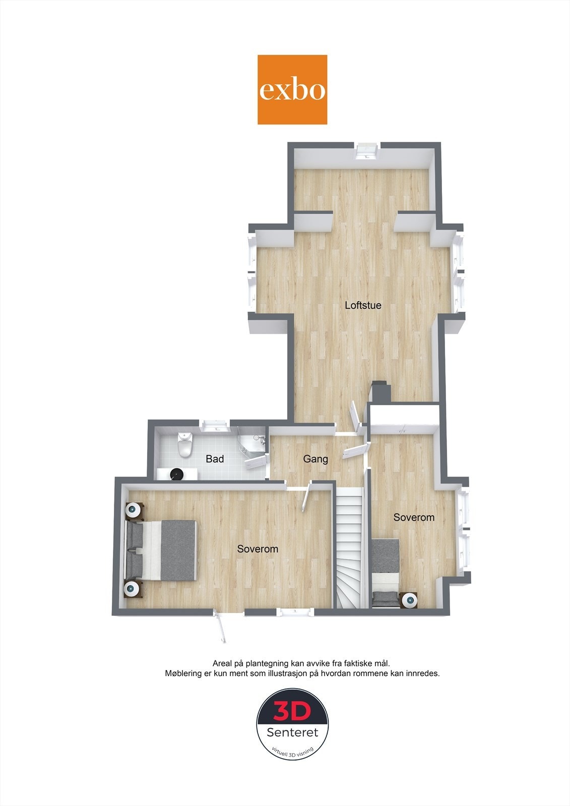 Plantegning loftsetasje. Galleribilde