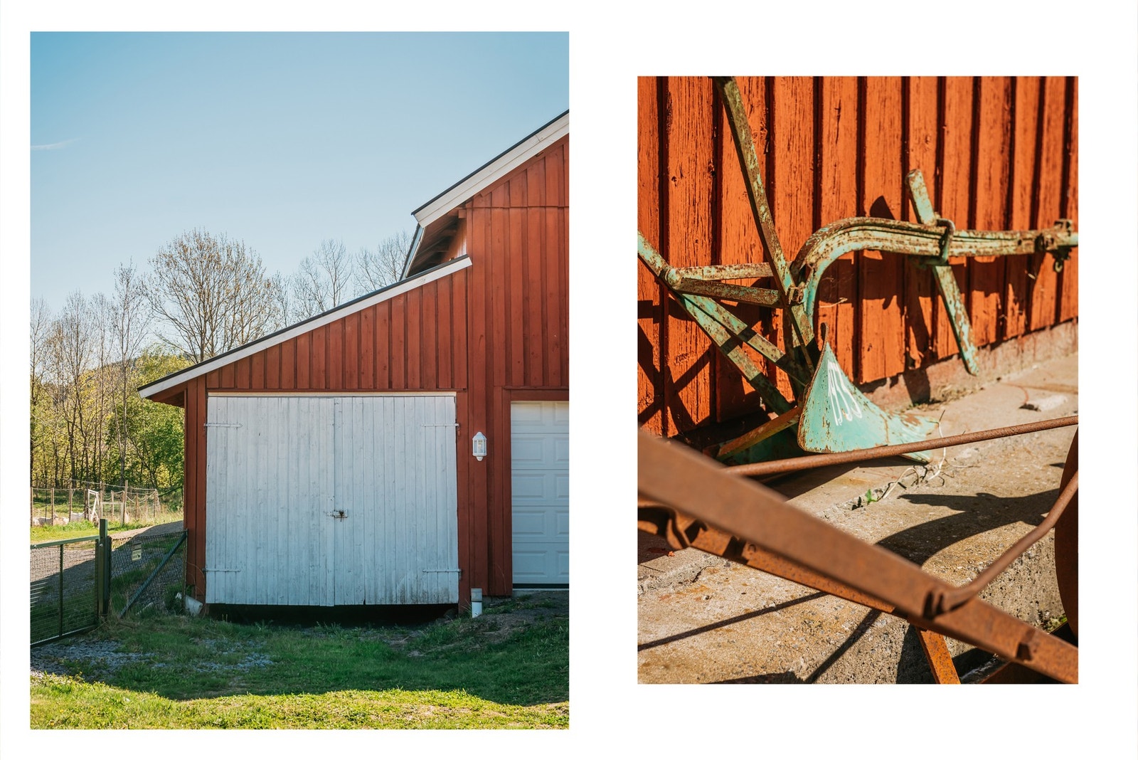 I den andre delen av stallbygningen er det både garasjer og lagring, samt stort verksted. Galleribilde