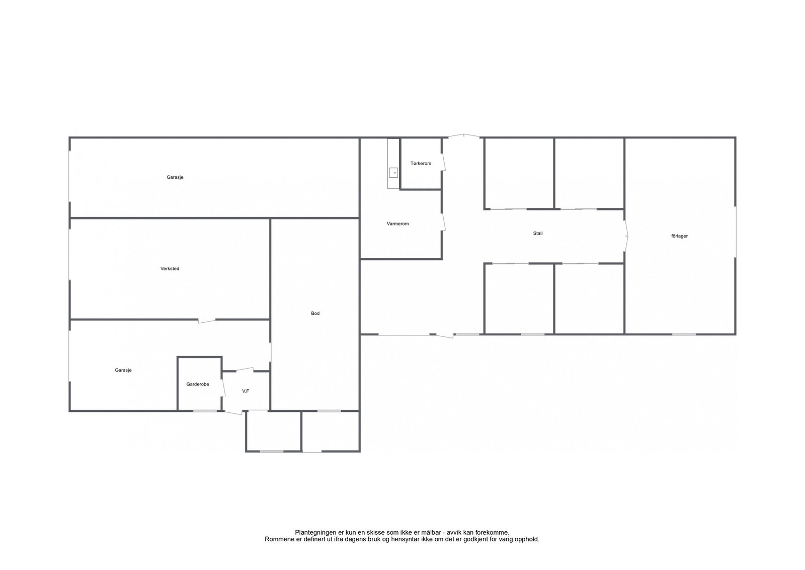 Plantegning av stallbygningen. Galleribilde