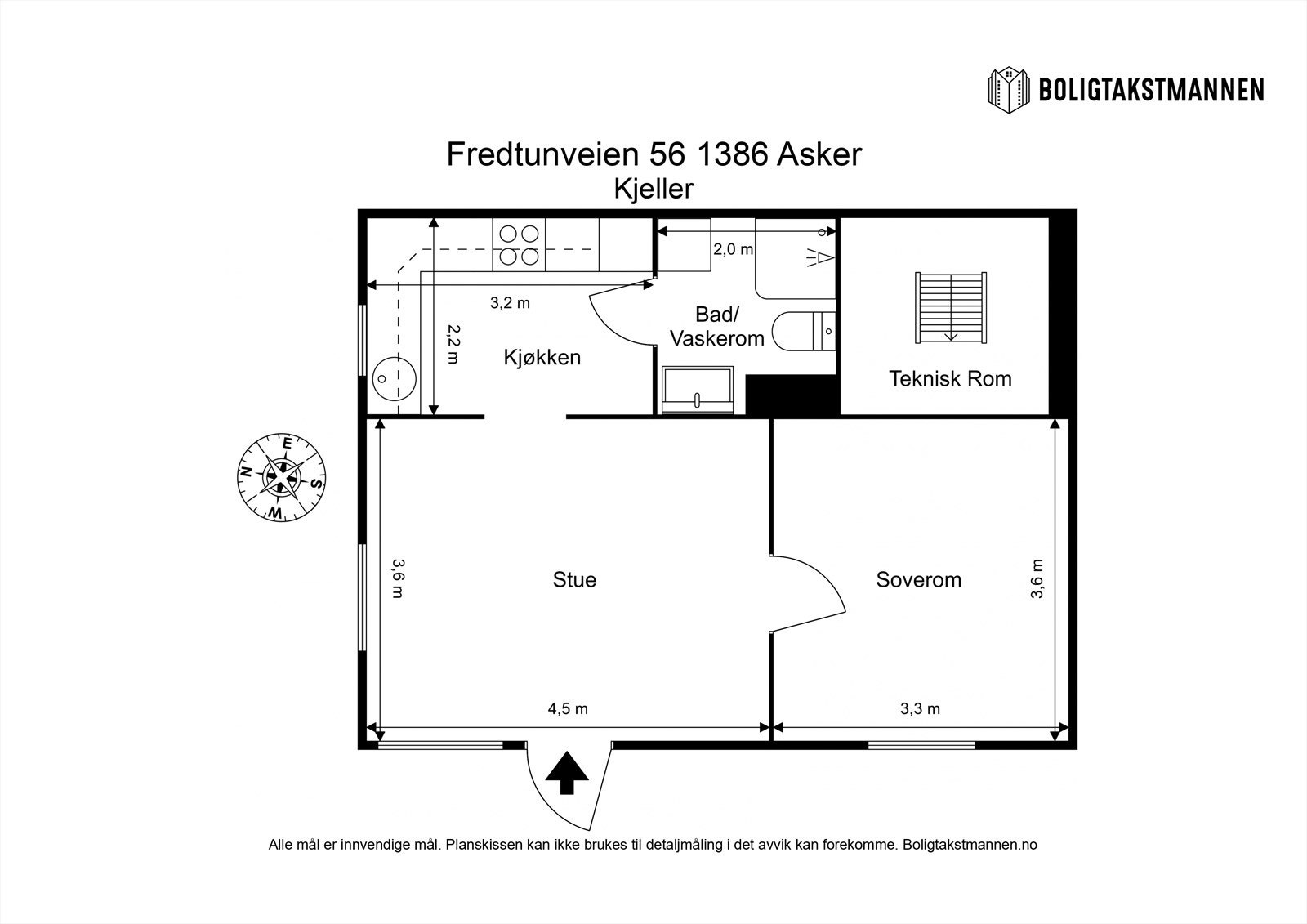Plantegning kjelleretasje (ikke godkjent for varig opphold). Galleribilde