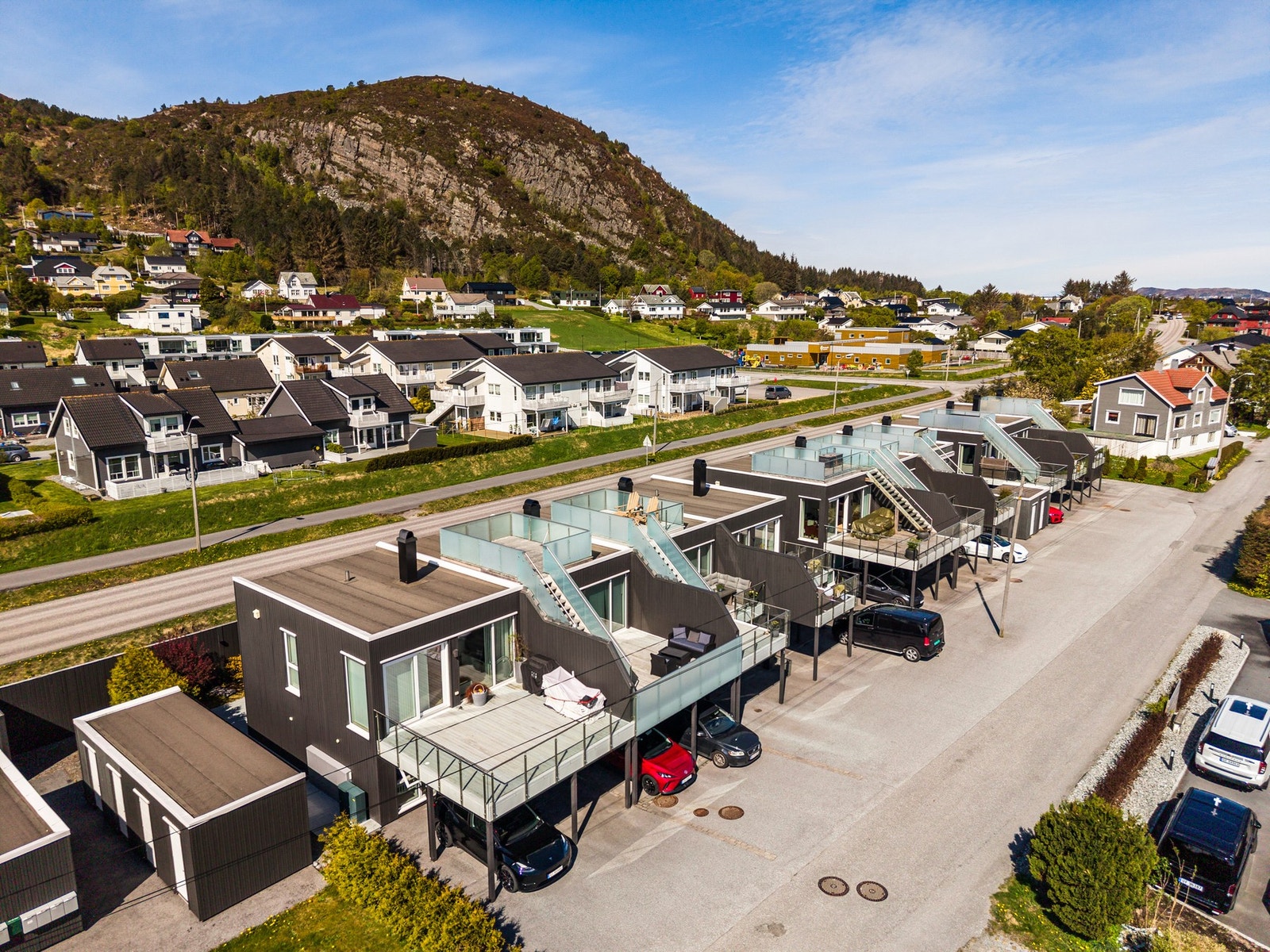 Dronebilde av området Galleribilde