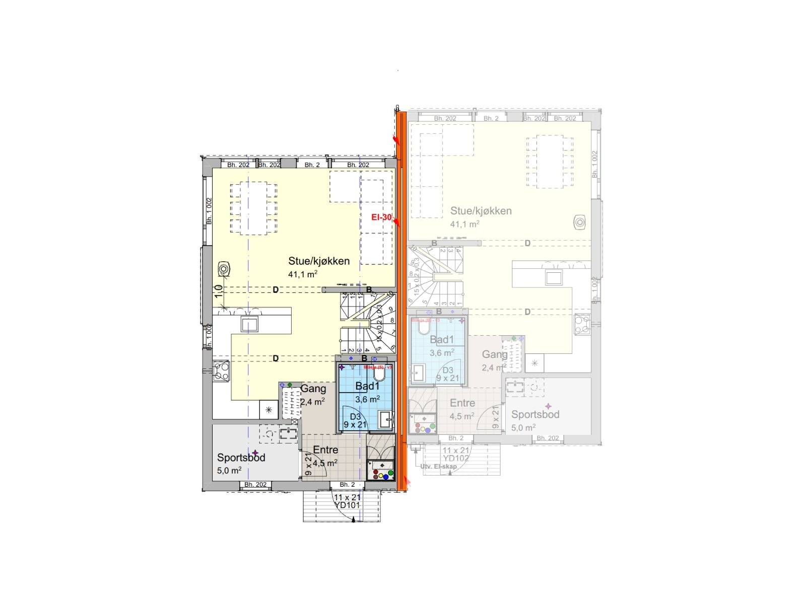 Planntegning, 1 etasje Galleribilde