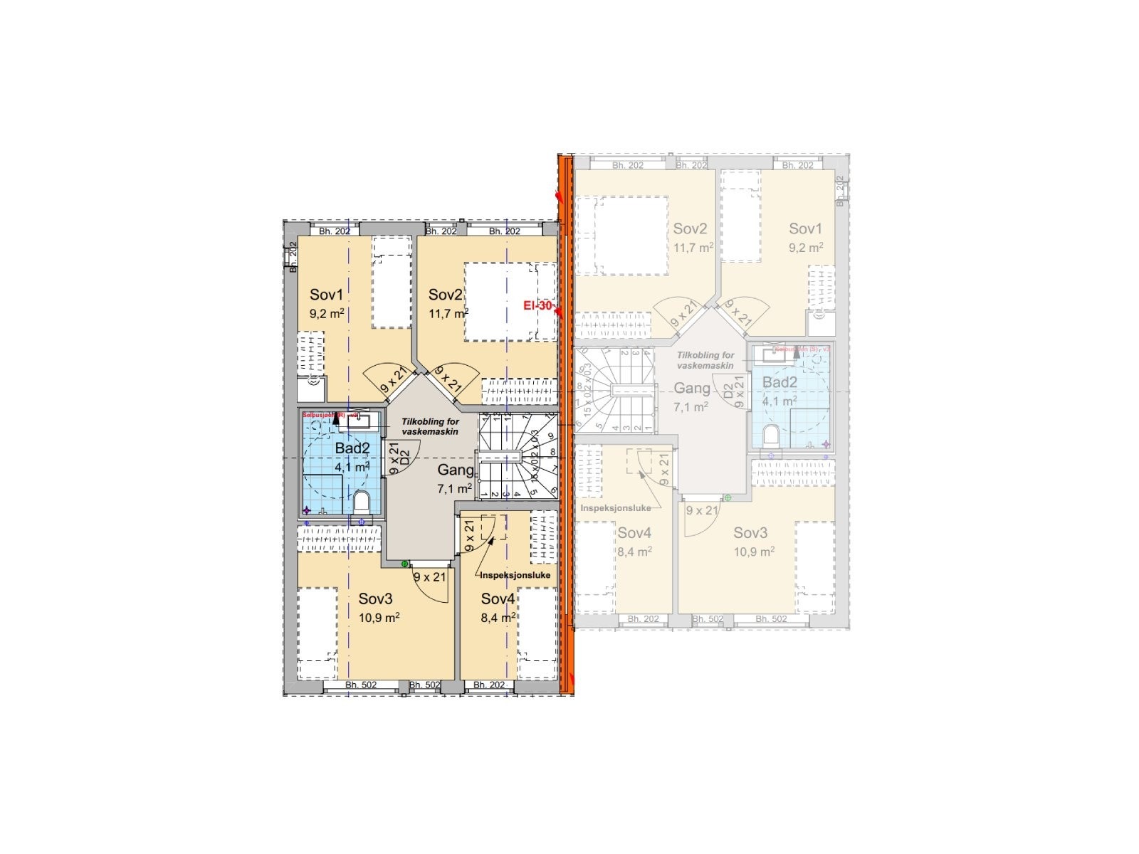 Planntegning, 2 etasje Galleribilde