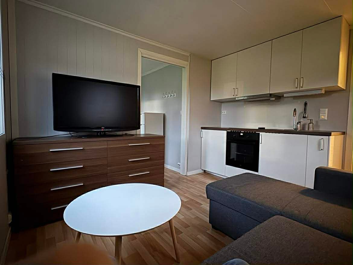 Stove og kjøkken ligg i opa løysing. (Selgars eige bilete) Galleribilde