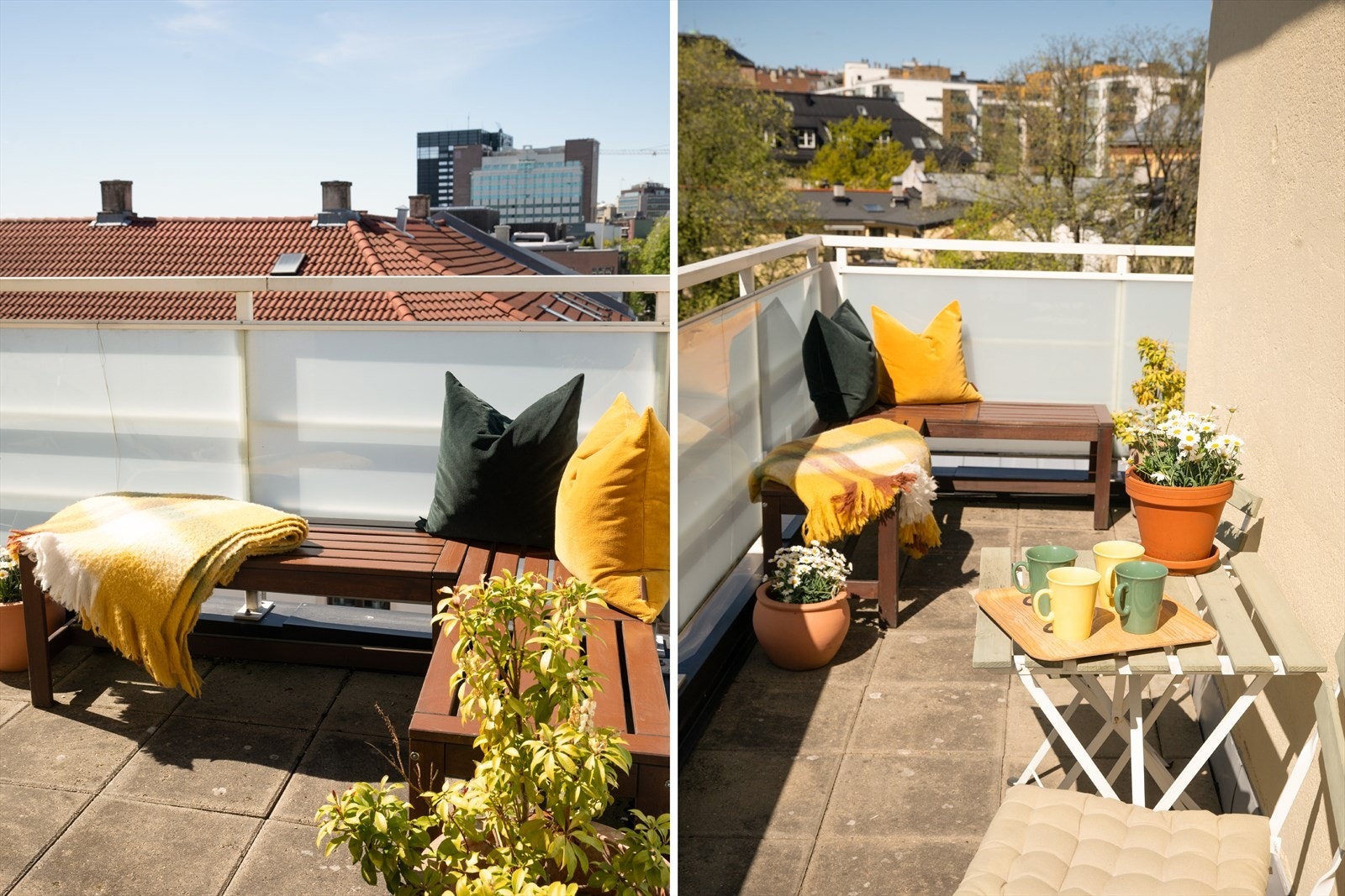 Terrassen har flere soner og har god plass til grill, beplanting og utemøblement Galleribilde