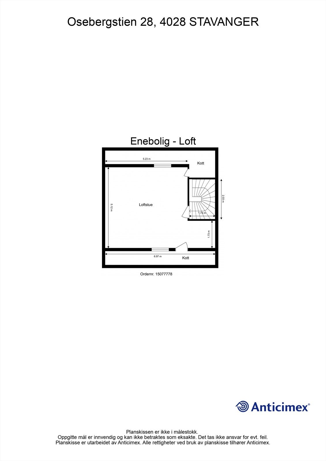 Plantegning loft. Galleribilde