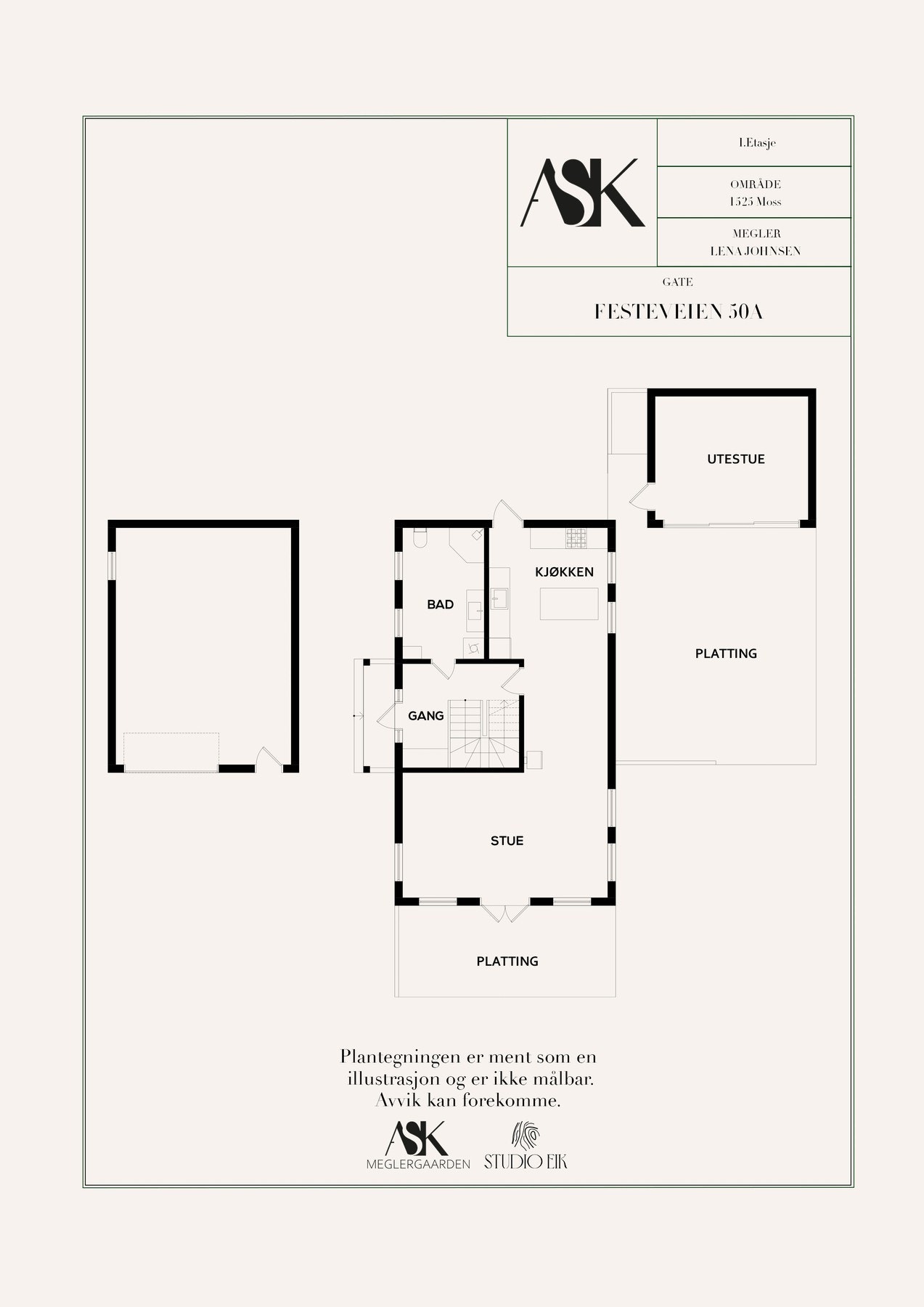 Plantegning 1. etasje Galleribilde
