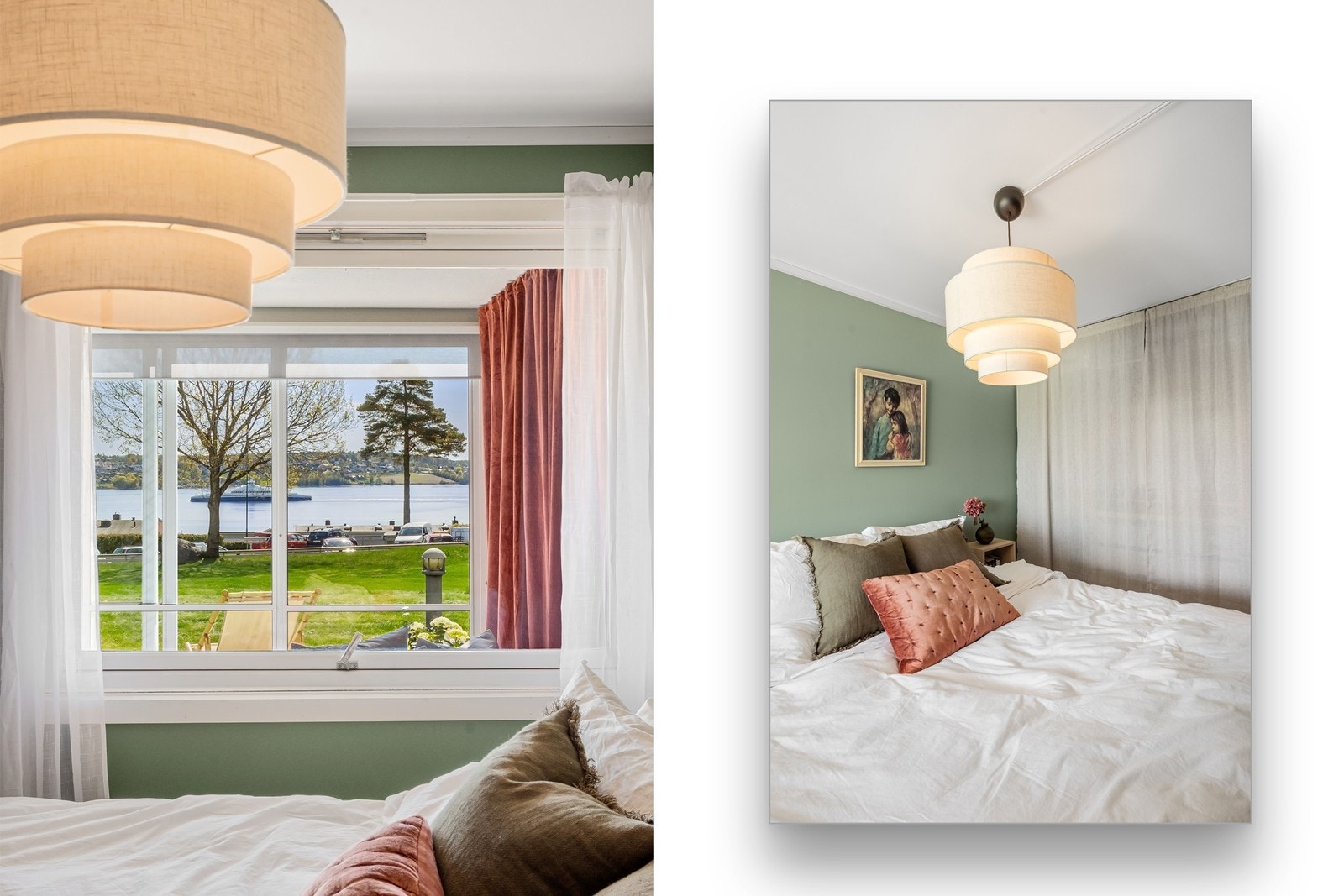 Rommet har takskinne med gardin langs en hel vegg der gardeobeinnredningen skjules. For lagring disponerer leiligheten bod i fellesareal. Galleribilde