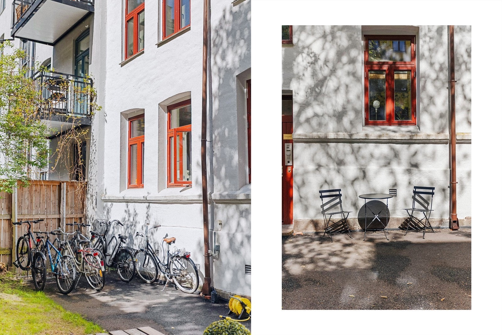 I bakgården er det også en praktisk sykkelparkering for beboere. Galleribilde