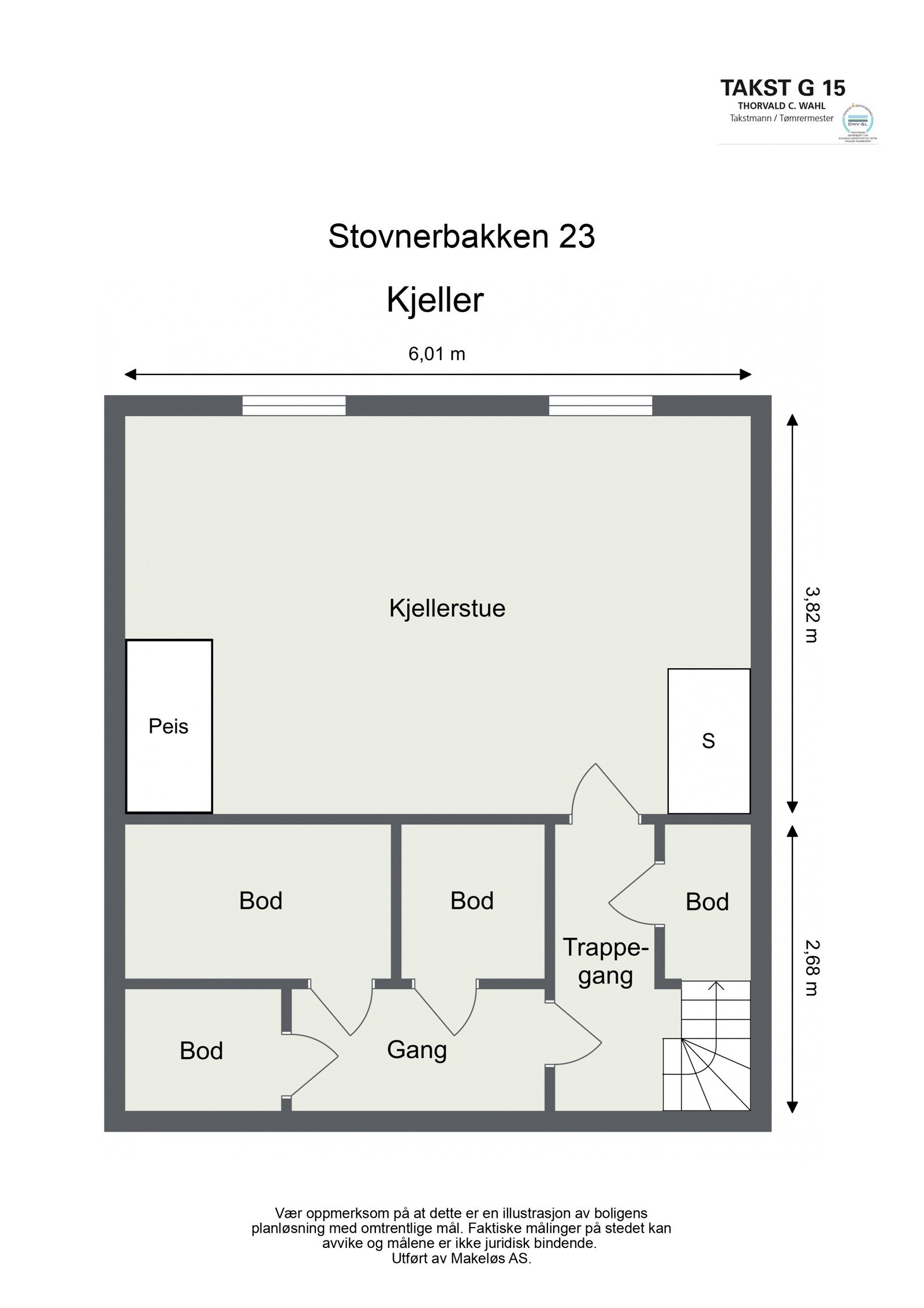 Underetasje med trappegang, kjellerstue og 4 boder. Galleribilde