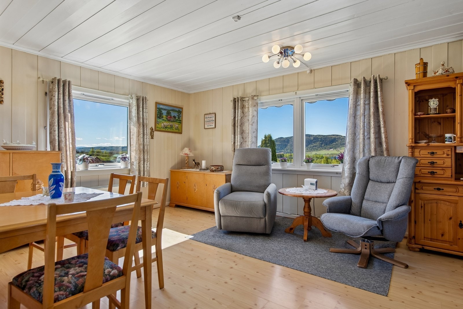 Fra stuen er det flott utsikt mot Mjøsa og nærområdet! Galleribilde