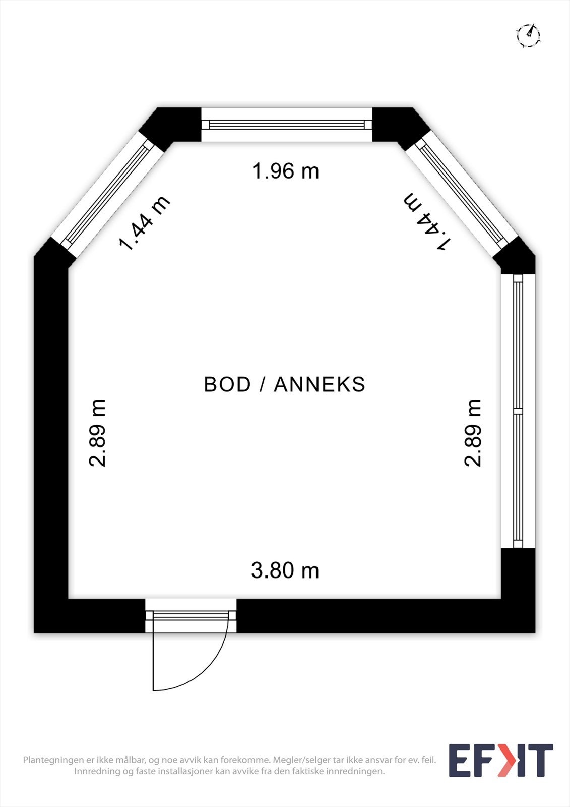 Plantegning hobbyhytte/anneks. Galleribilde