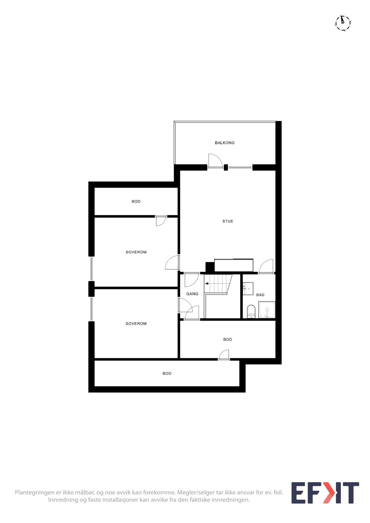 2D Plantegning - Loftsetasje. Galleribilde