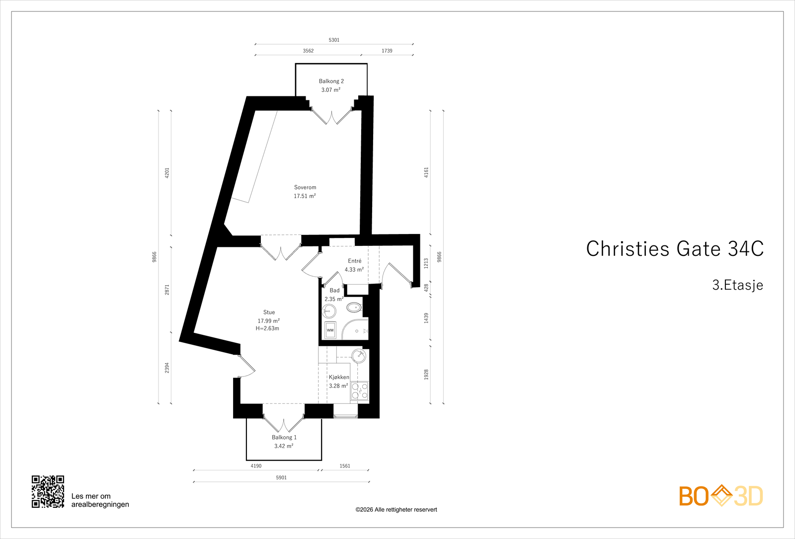 Plantegning 3.etasje Galleribilde