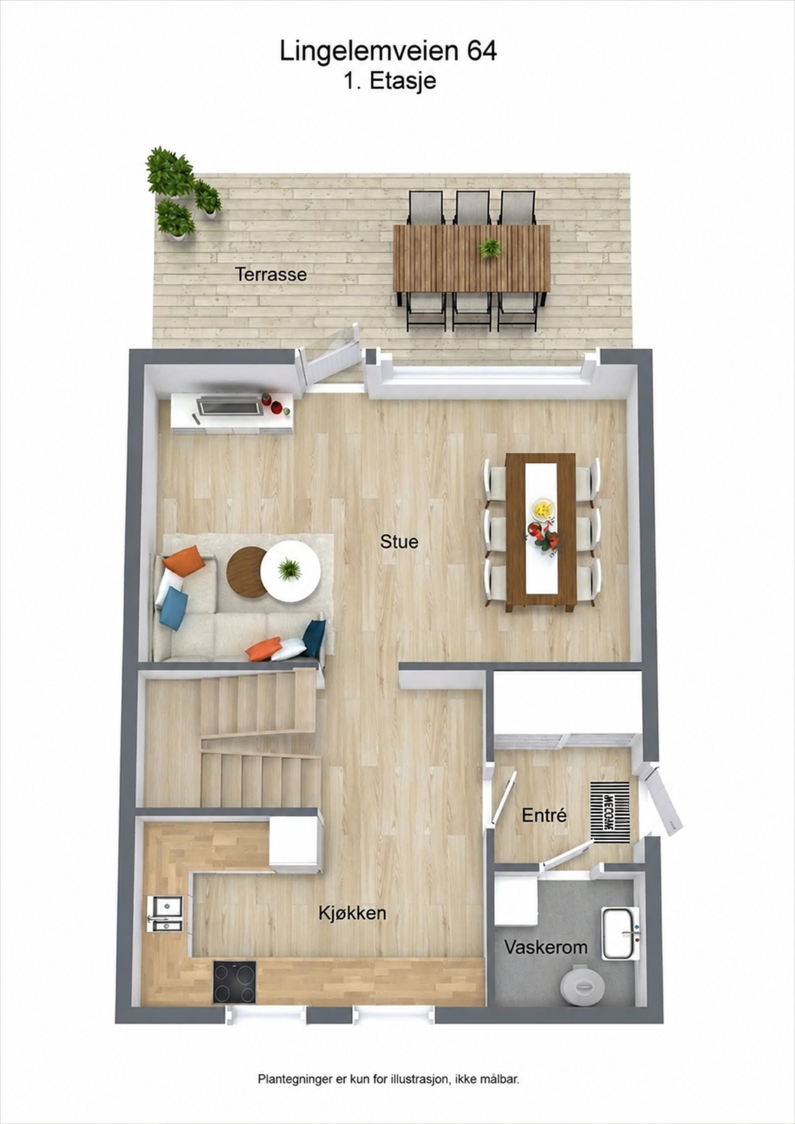 Plantegning 1.etg Galleribilde