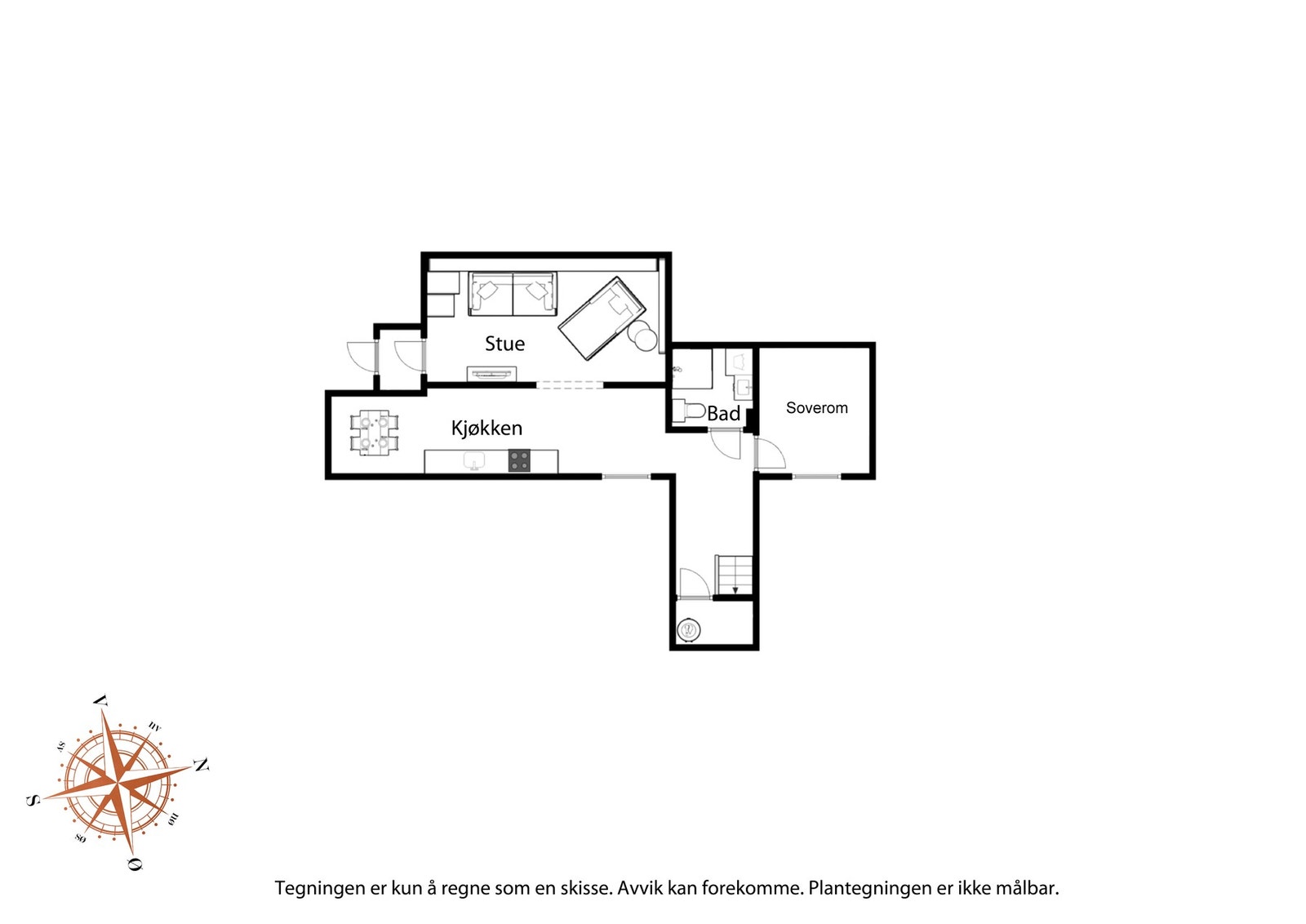 Plantegning hybel Galleribilde