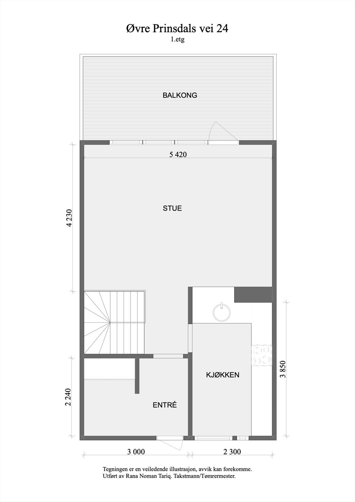 Planskisse hovedetasje. Galleribilde