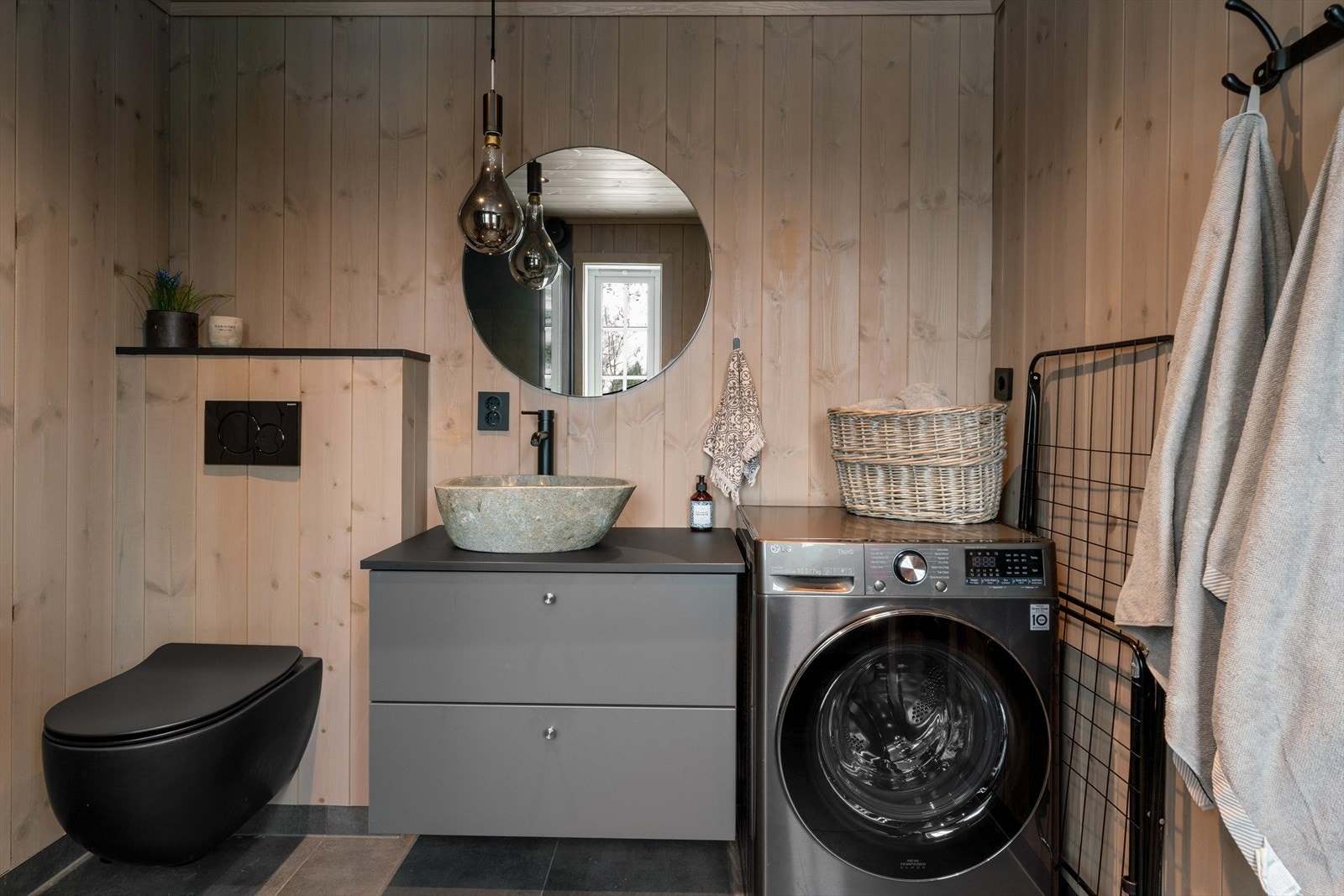 Badet har også opplegg for vaskemaskin. Galleribilde