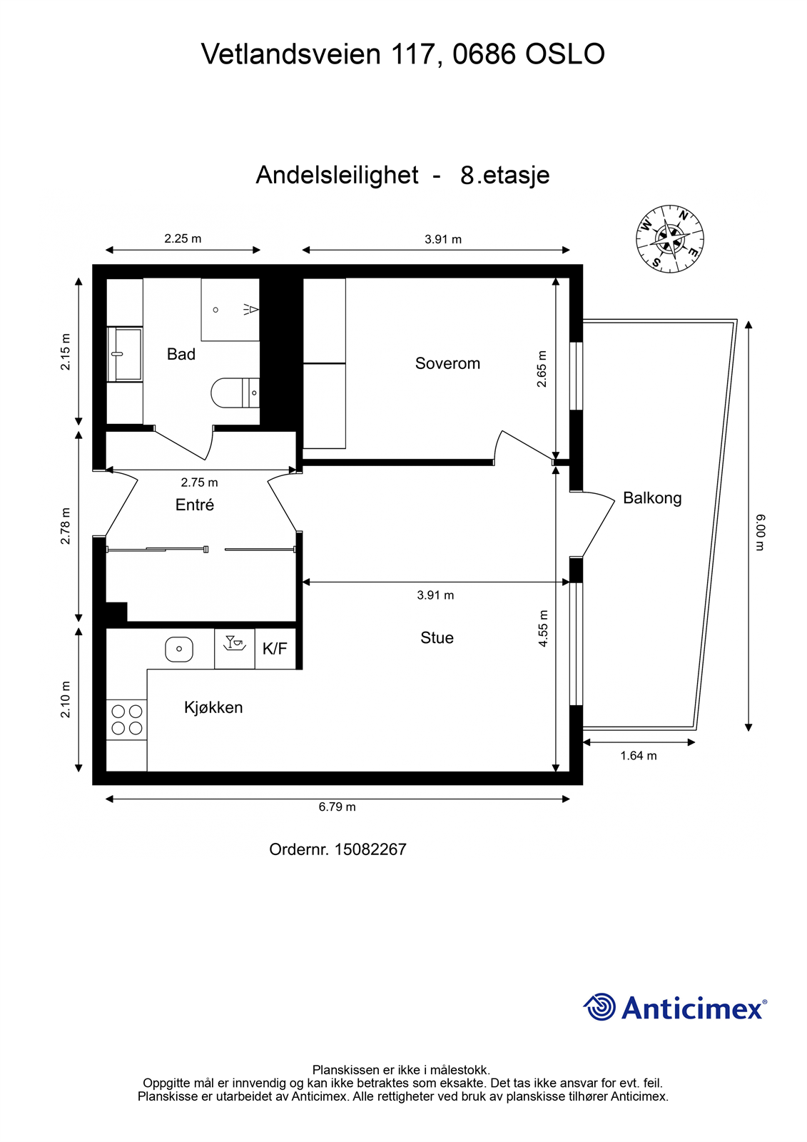 Plantegning - Vetlandsveien 117 Galleribilde